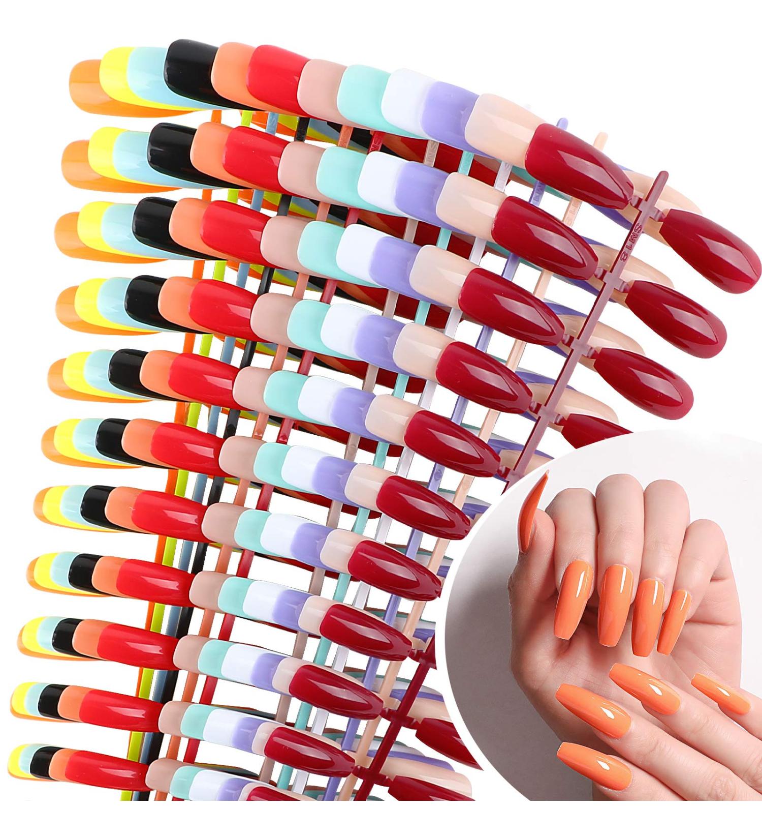 288 Pieces Extra Long Press on Nails 12 Solid Colours Ballerina False Nails Full Cover Fake Nails Artificial Nail Tips for Women Girls (Ballerina Nails) - Buy Online on GoSupps.com