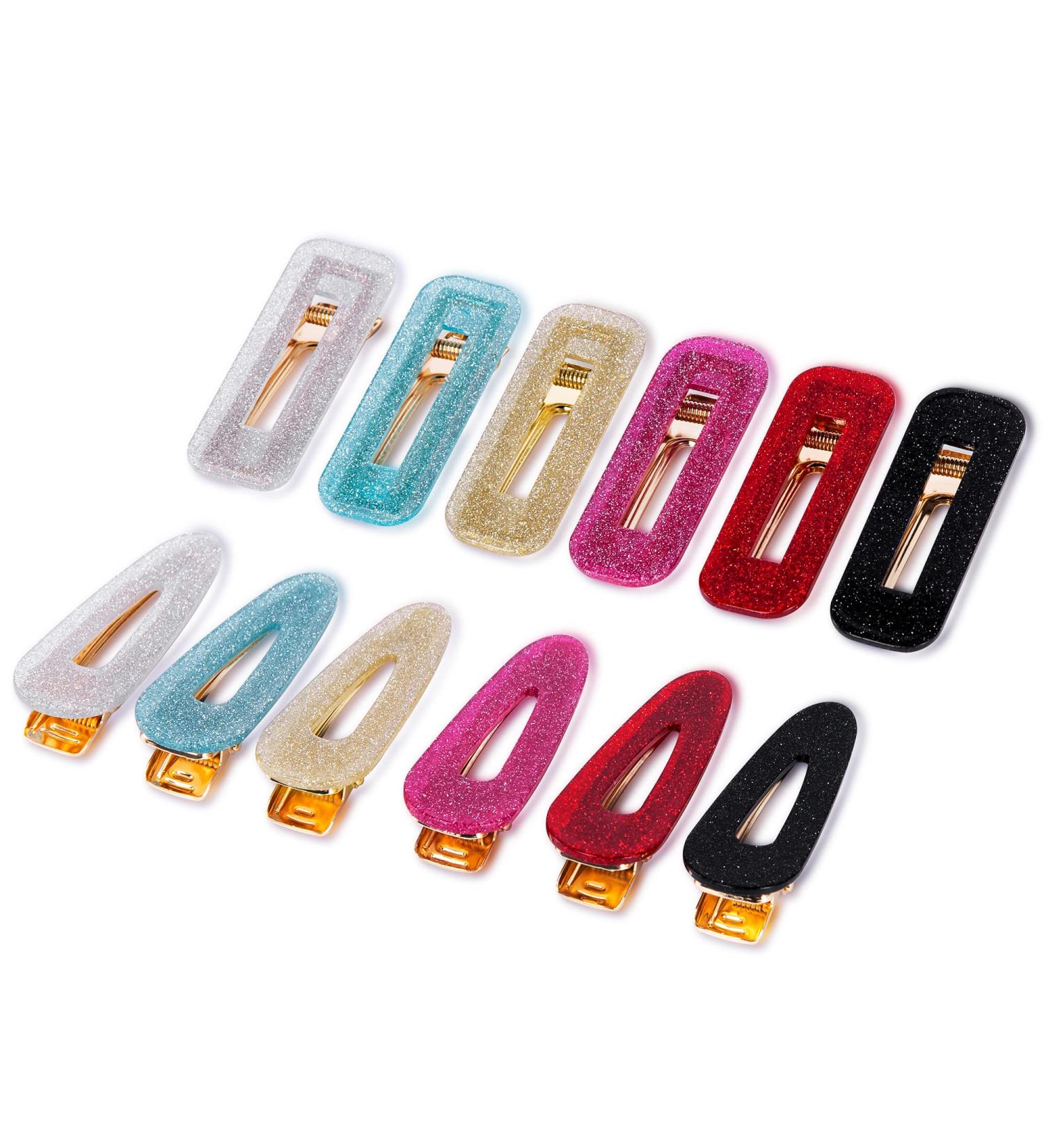 Cptots 12 PCS Alligator Hair Clips for Women - Sparkle Resin Decorative Clips - Style01 - Buy Online on GoSupps.com