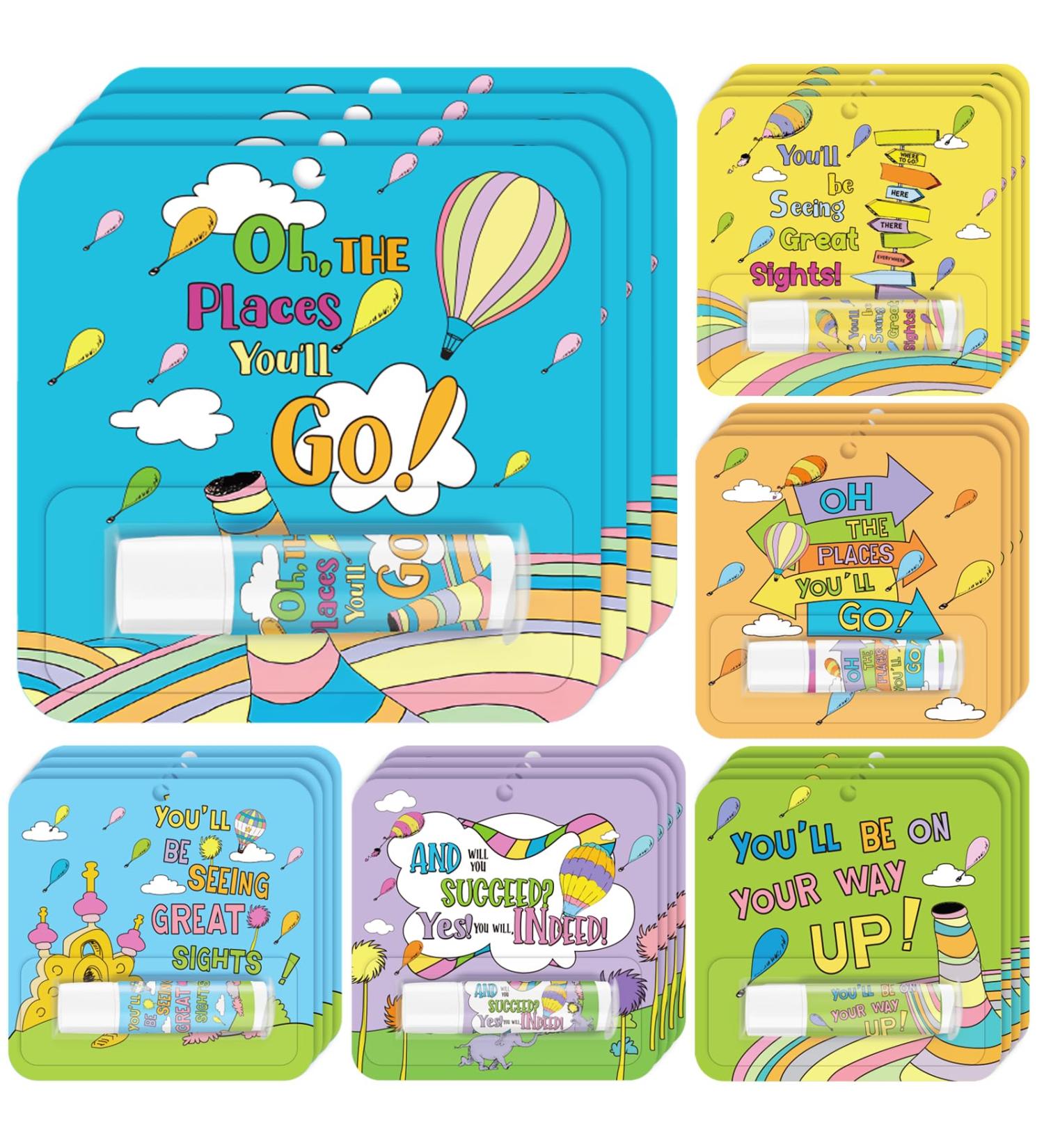 24 Pcs Oh The Places You' ll Go Gift Bulk Lip Balm Oh The Places You' ll Go Party Favors Graduation Lip Care Travel Size Moisturizing and Nourishing Lip Balm Gifts for Women Birthday Classroom Office - Buy Online on GoSupps.com