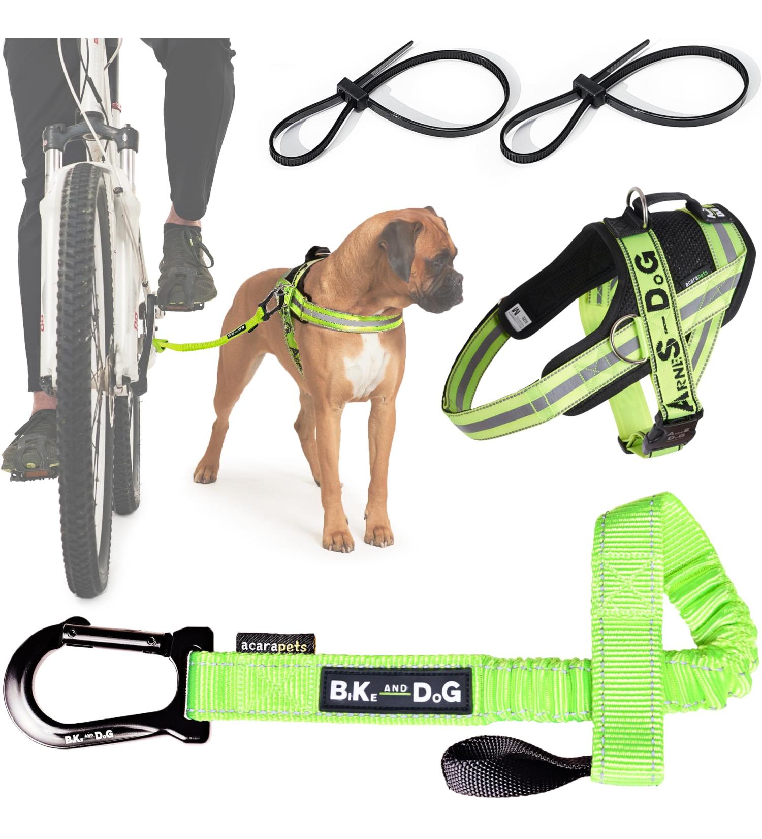 Patented Bike & Dog Leash - Dog Harness in Yellow with 3 Ring Dishes & Bicycle Bridles for Ultimate Outdoor Adventures - Buy Online on GoSupps.com