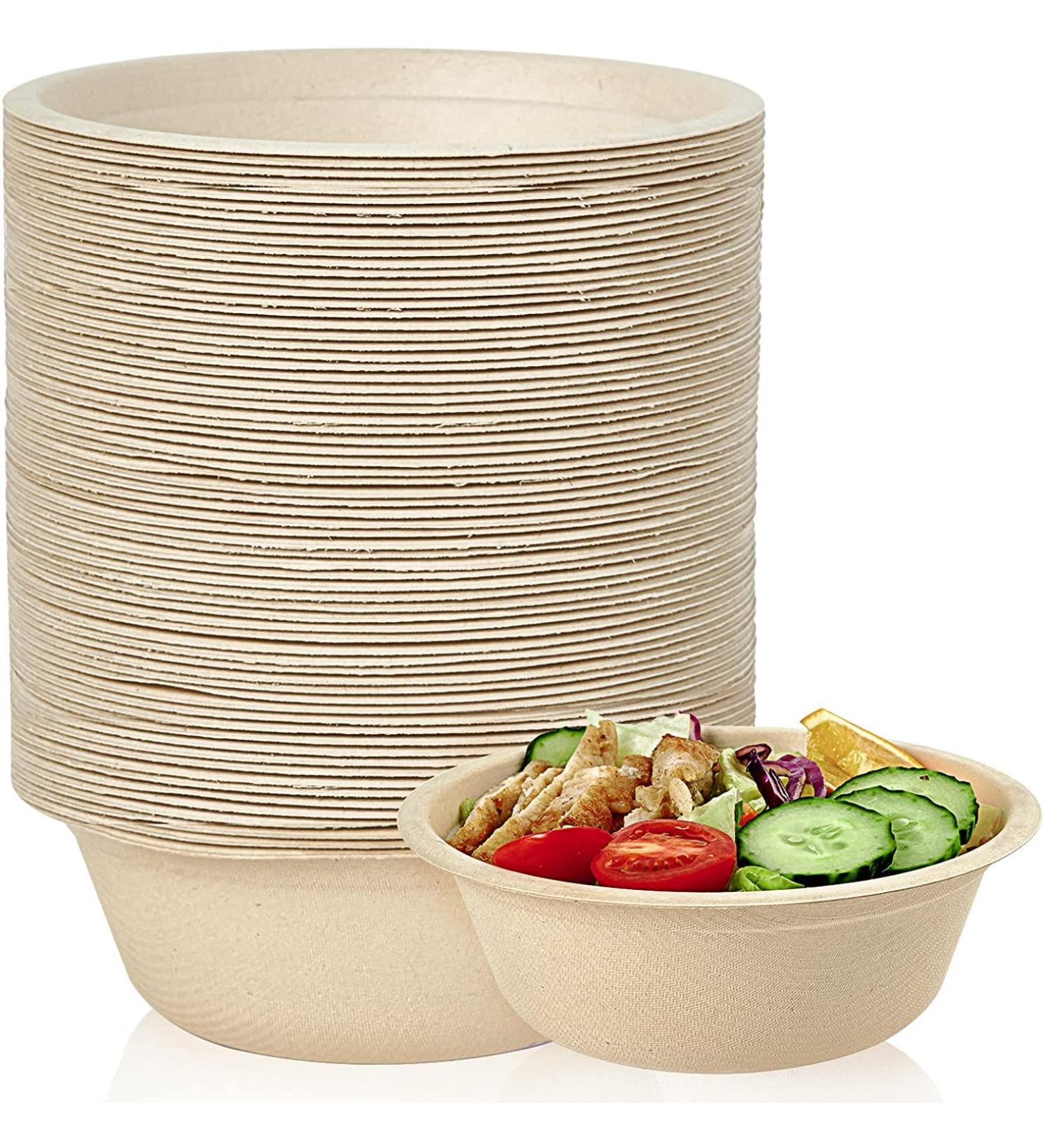 100 Count Durable Biodegradable Leak-Proof Disposable Bowls . Sturdy Plant-Based Gluten Free Compostable Wheatstraw Fiber Container Eco-Friendly Microwavable and Safe for Hot Cold or Pet Foods (16oz/500ml) - Buy Online on GoSupps.com