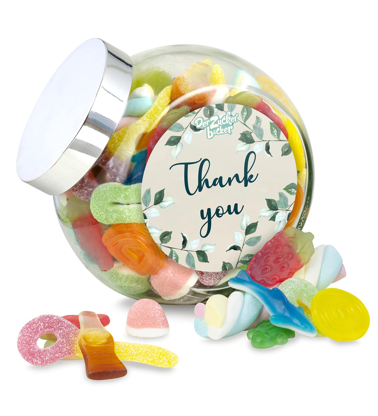 Slanted neck glass Thank You delicious candy mix to say thank you sweet thank you gift for friends colleagues and family