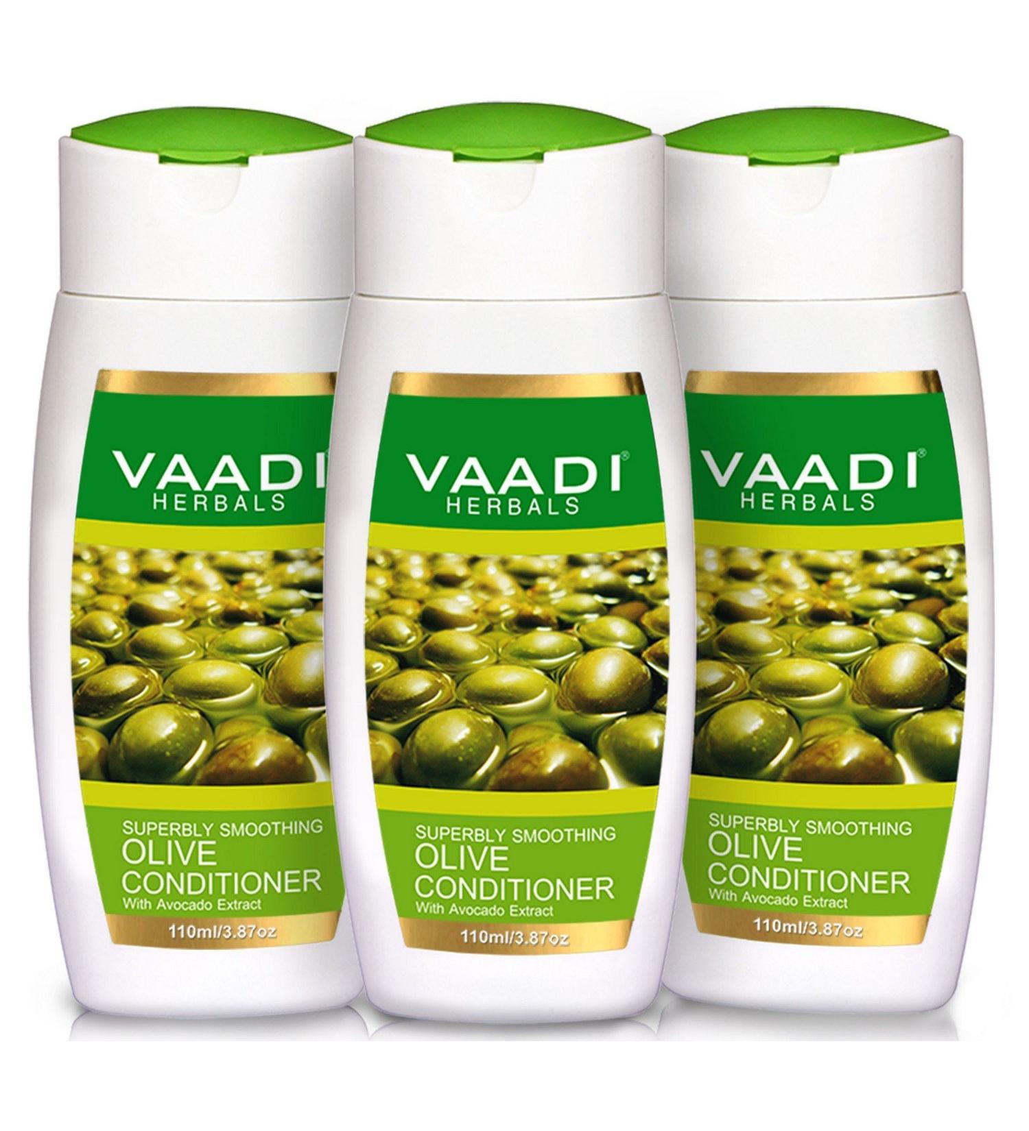 Vaadi Herbals Organic Hair Conditioner Olive With Hibiscus Extract Hair Growth Sulphate Free 3x110ml - Buy Online on GoSupps.com