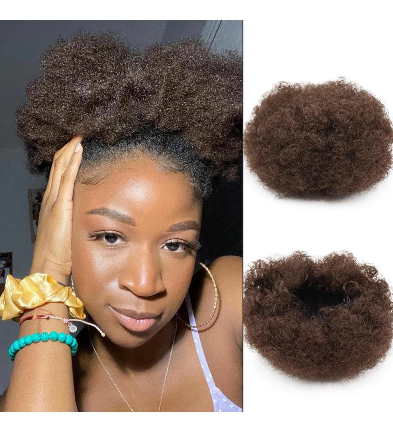 Afro Puff Drawstring Ponytail for Black Women Short Kinky Curly Afro Ponytail Synthetic Hair Afro Bun Drawstring Ponytail for Women/Brown black(4#)Large/Pack of 1 Large/Pack of 1 Brown(4#) - Buy Online on GoSupps.com