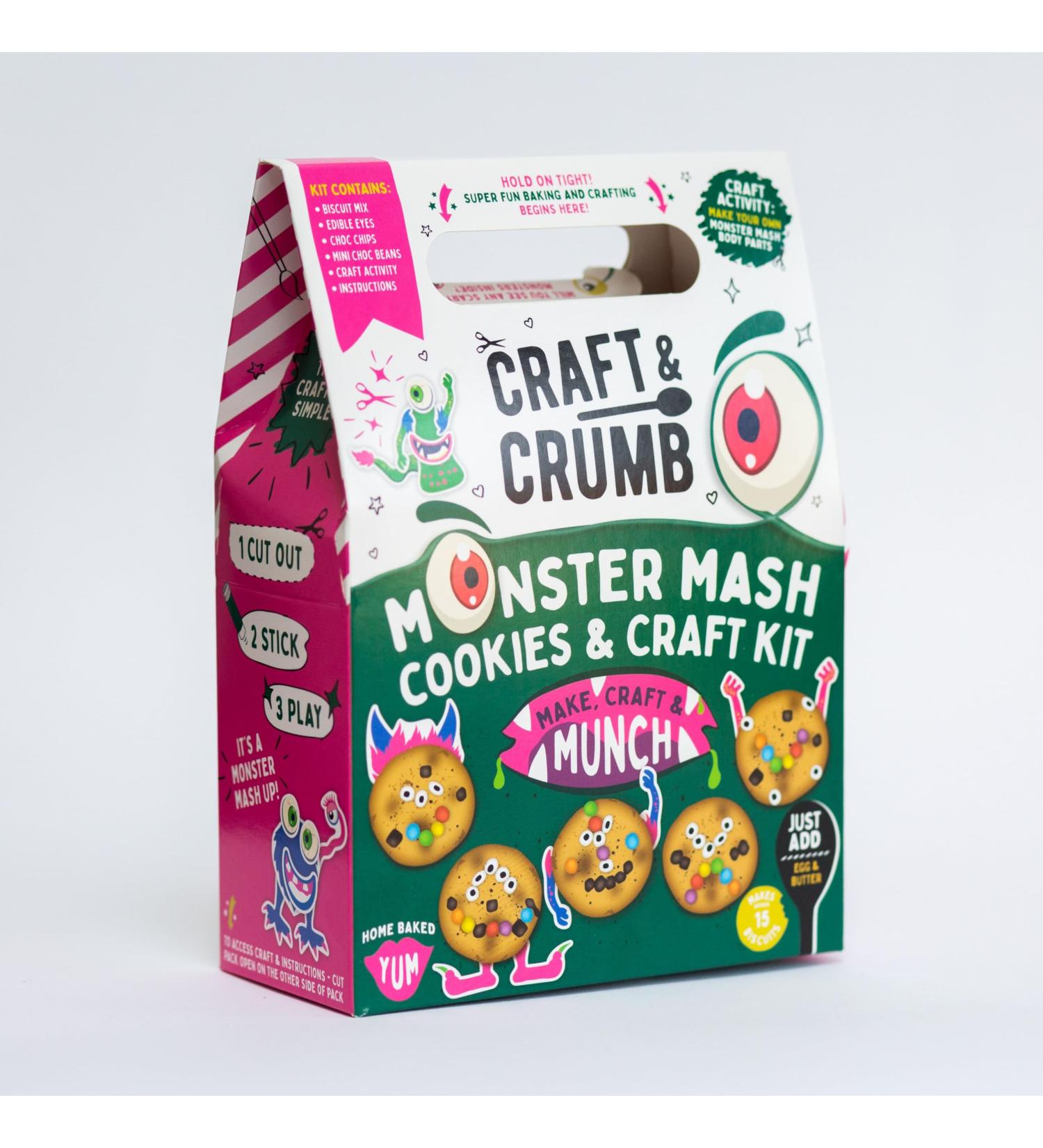 Craft & Crumb Monster Mash Bake & Craft Kit - DIY Baking Gift Set- With Cookie Mix - Biscuit Decorating Kit - Arts and Craft Activity for Kids - Age 3 + - Buy Online on GoSupps.com