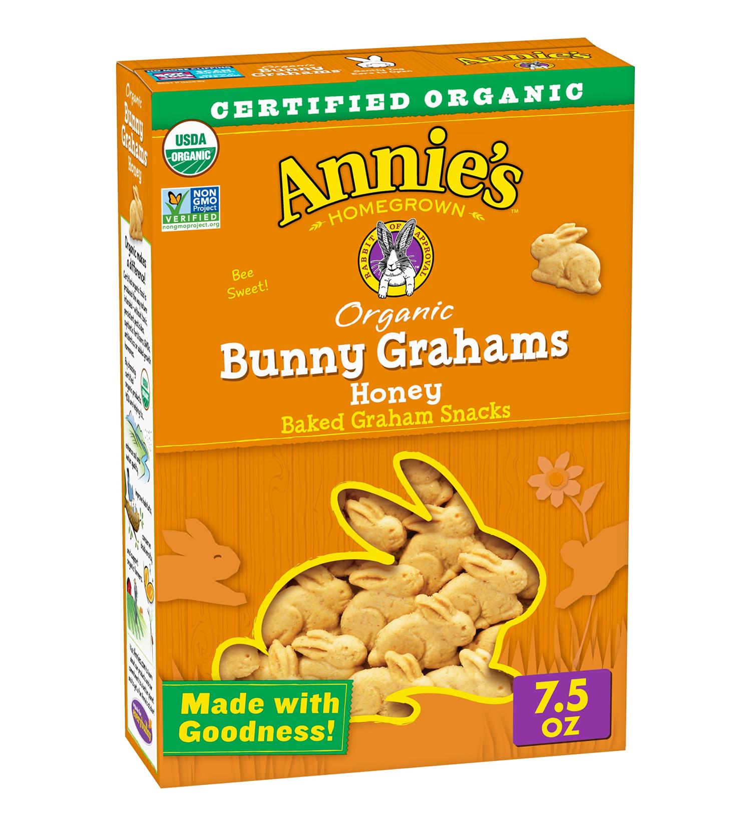 Annie's Organic Honey Baked Bunny Grahams Snacks - 7.5 oz Box (Pack of 12) | Delicious Organic Treats - Buy Online on GoSupps.com