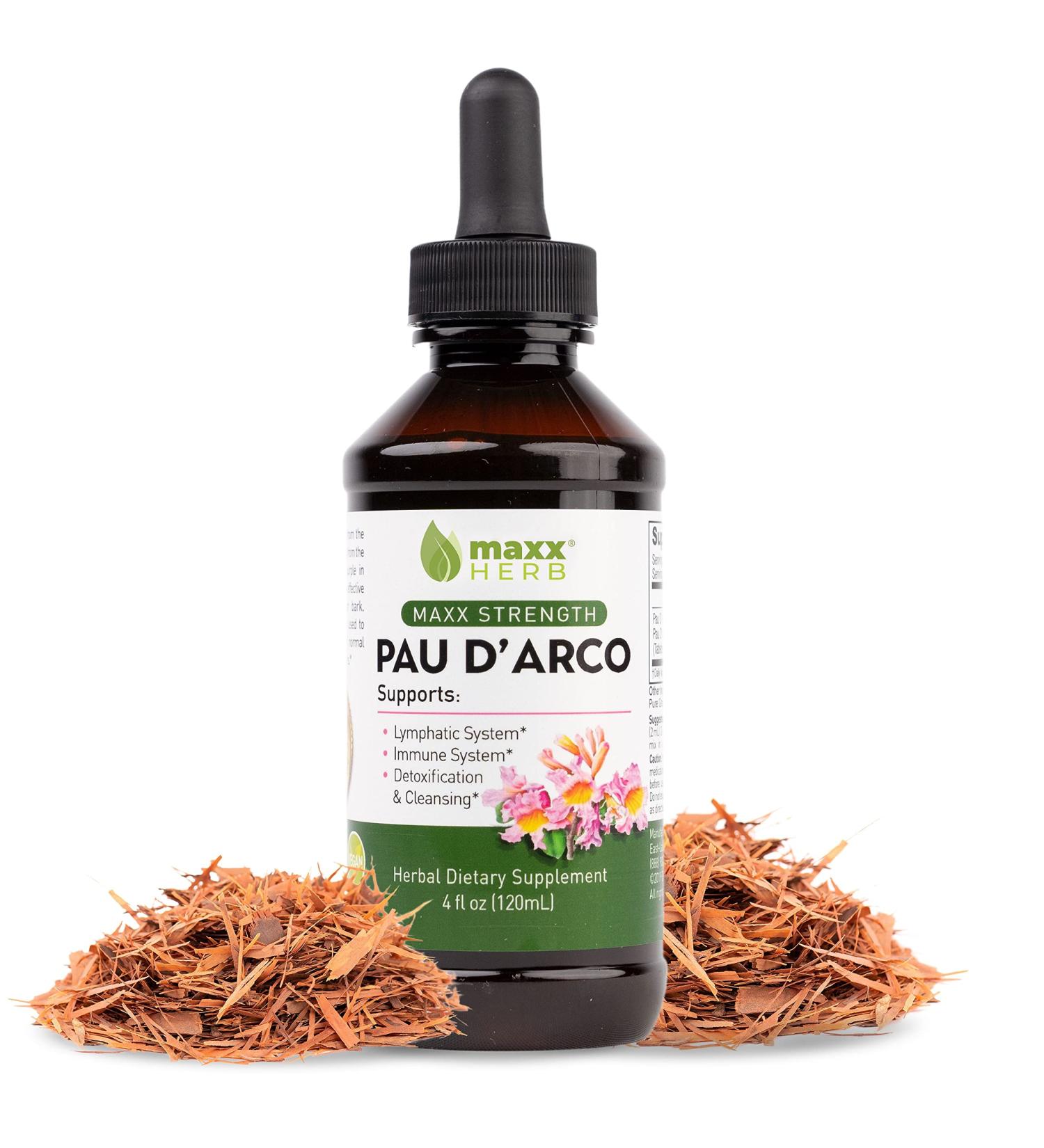 Maxx Herb Pau D'Arco Tincture - Max Strength Extract for Immune Support - 4oz Bottle (60 Servings) - Buy Online on GoSupps.com