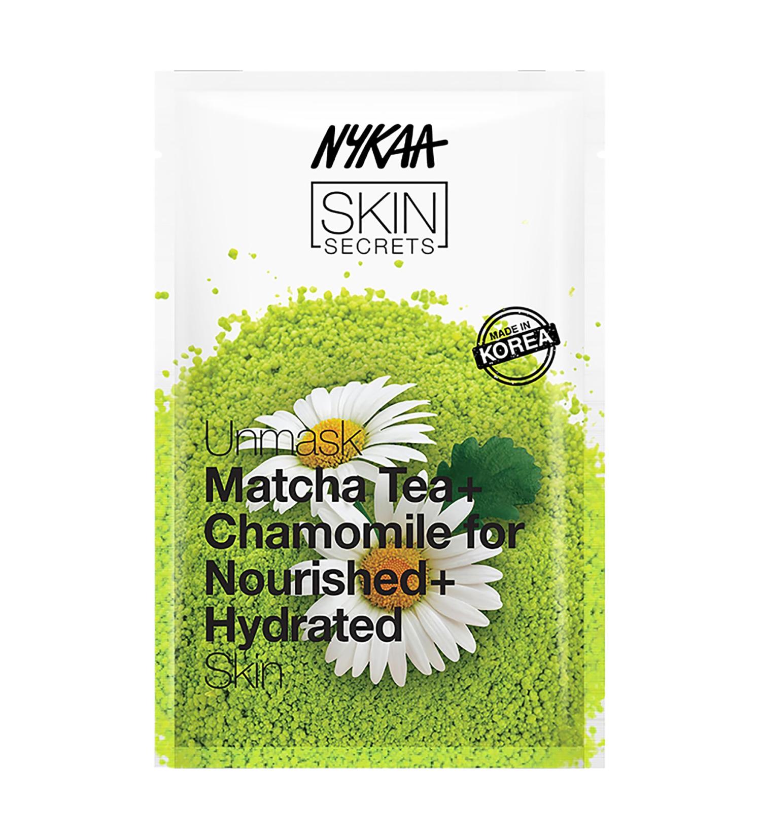 Nykaa Naturals Matcha Tea & Chamomile Bubble Sheet Mask - Hydrating & Brightening Face Mask | Improve Skin Texture - 0.67 oz - Buy Online on GoSupps.com