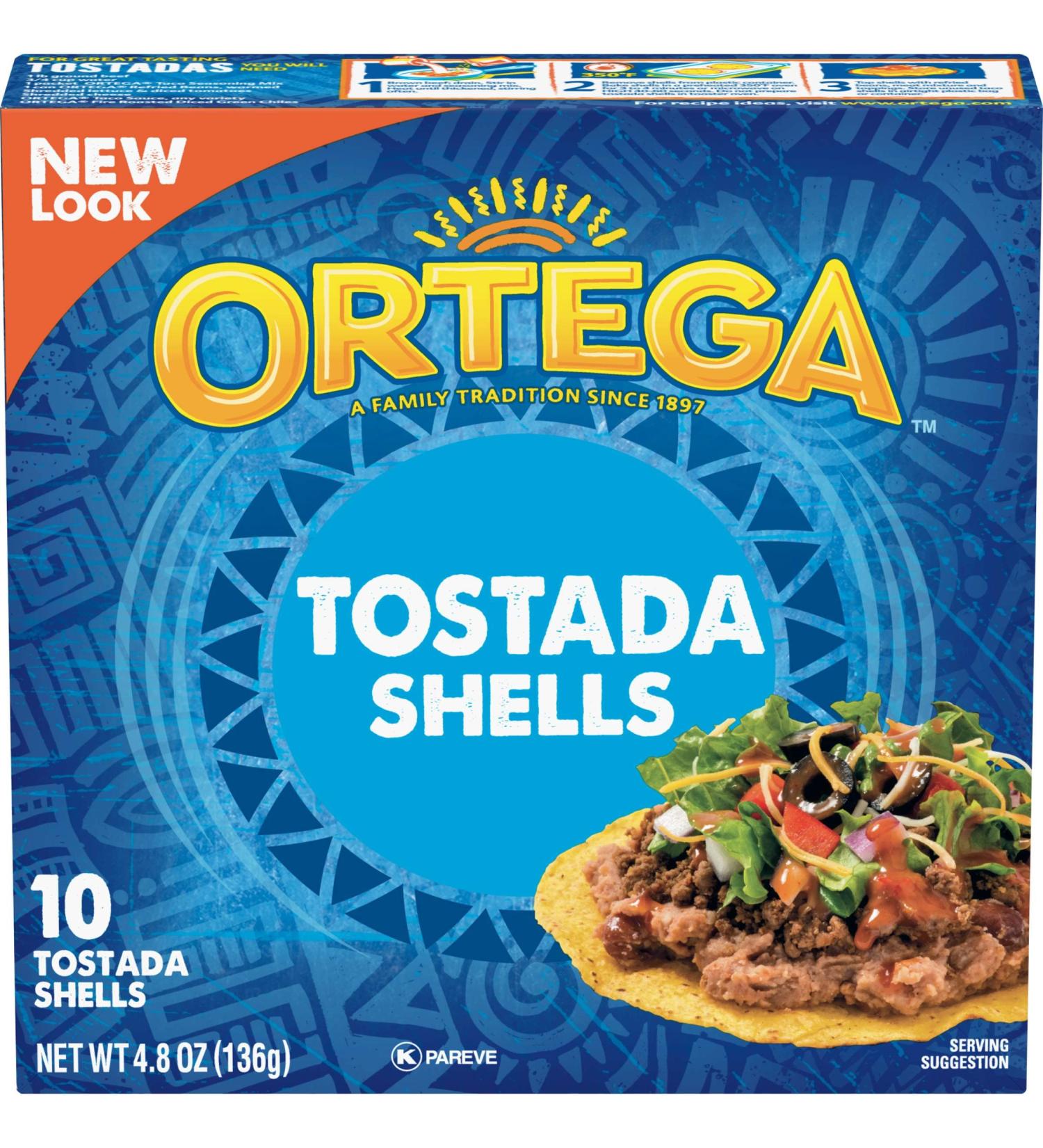 Ortega Tostada Shells 4.8 oz - Pack of 10 | Crispy Corn Tostadas for Tasty Mexican Dishes - Buy Online on GoSupps.com