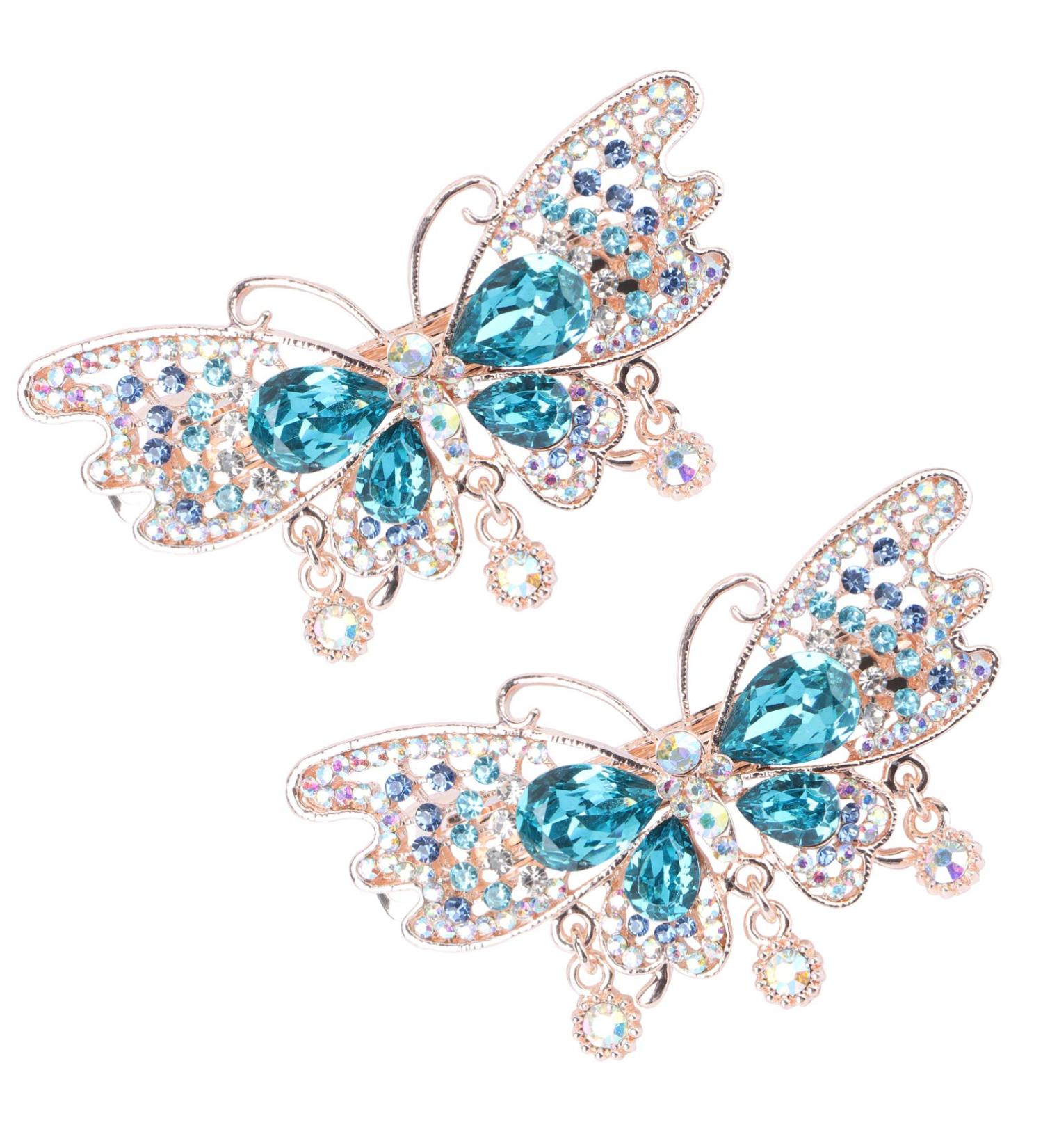 Frcolor Rhinestone Glitter Butterfly Hairpins - Sparkling Hair Accessories for Girls & Women | Perfect for Christmas & Birthday Party Favors - Buy Online on GoSupps.com