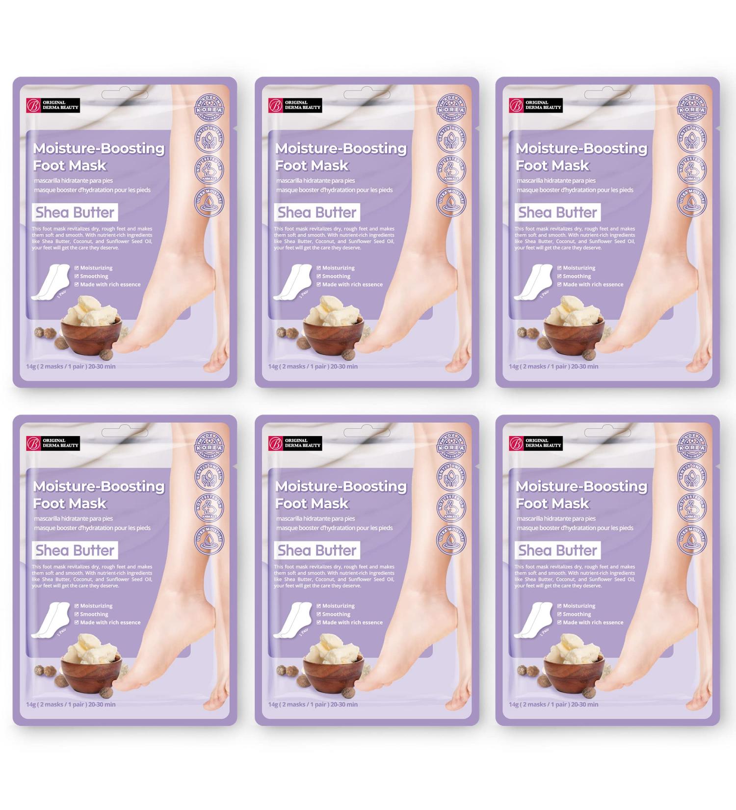 Innerest Original Derma Beauty Foot Mask 6 Pairs - Moisturizing Shea Butter Exfoliating Foot Masks - Buy Online on GoSupps.com