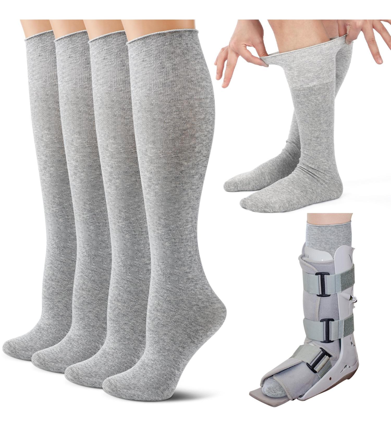 Shihanee 5 Pairs Seamless Sensitivity Socks - Over The Calf Sensory Friendly Medical Boot Sock for Adults | Comfortable Orthopedic Boot Liner - Buy Online on GoSupps.com
