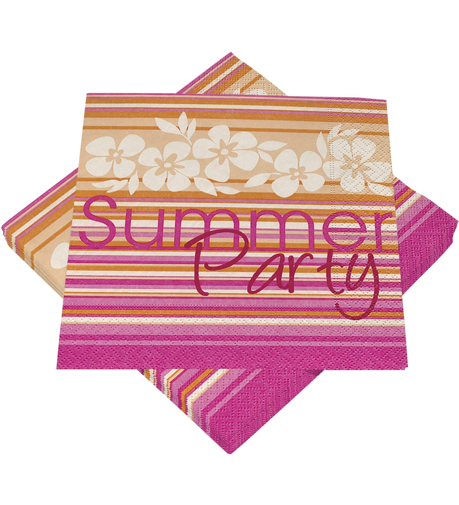 HEKU Summer Party cocktail napkins 3-ply 25 x 25 cm 150 pieces stylish design ideal for celebrations conveniently packaged