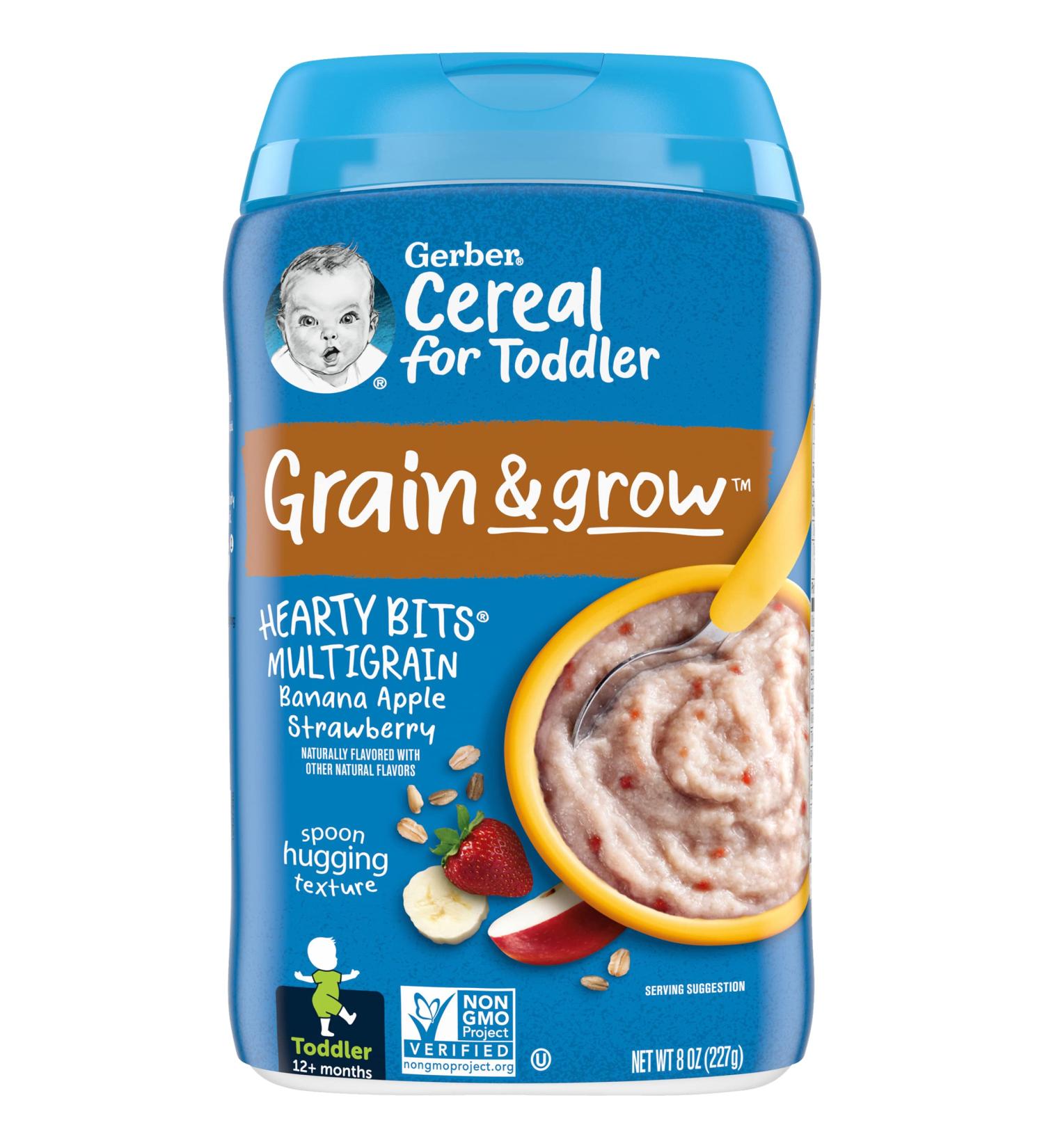 Gerber Hearty Bits MultiGrain Cereal 12+ Months - Banana Apple Strawberry 8 oz - Buy Online on GoSupps.com
