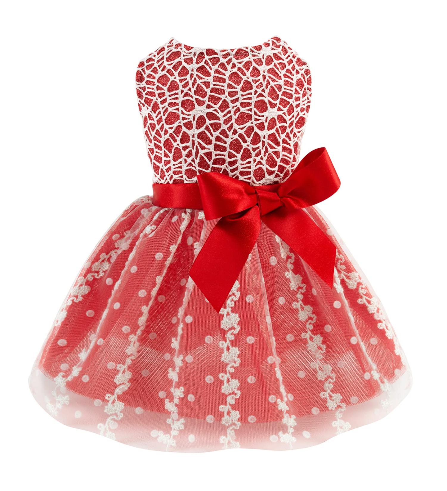 Cutebone Rode Hond Jurk Outfit - Shining Embroidery Tutu & Strik voor Puppy - Meisjes Kleding voor Bruiloft & Verjaardagsfeestje - DD09XS-DE XS Rosa - Buy Online on GoSupps.com