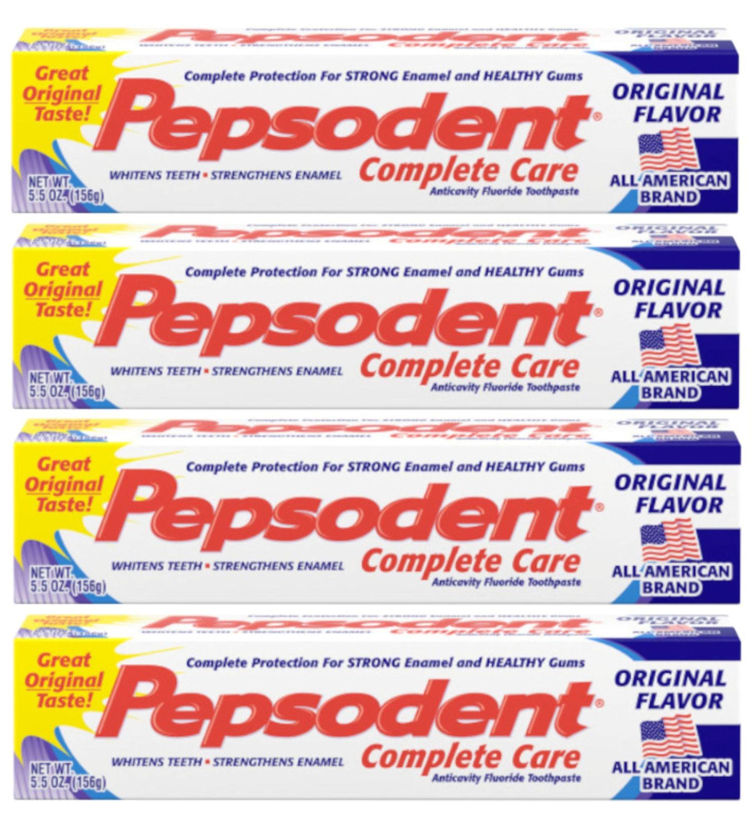 Pepsodent Complete Care Anticavity Fluoride Toothpaste Original Flavor 5.5 OZ (Pack of 4) - Buy Online on GoSupps.com