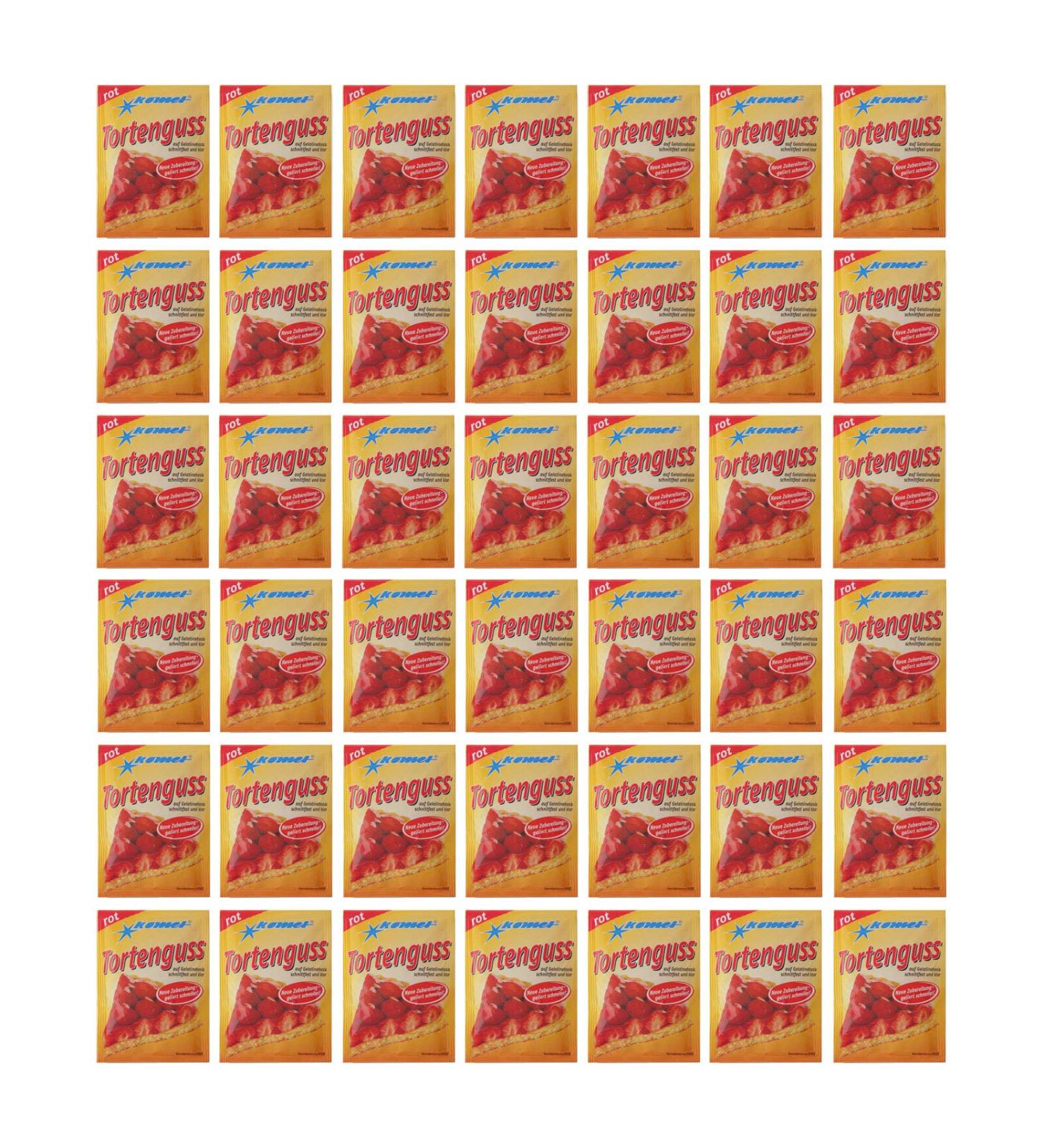 Buy Pack of 42 Komet Red Cake Glaze (42 x 15g) - Ideal for Gelatin & Fruit Juice | International Shipping Available - Buy Online on GoSupps.com