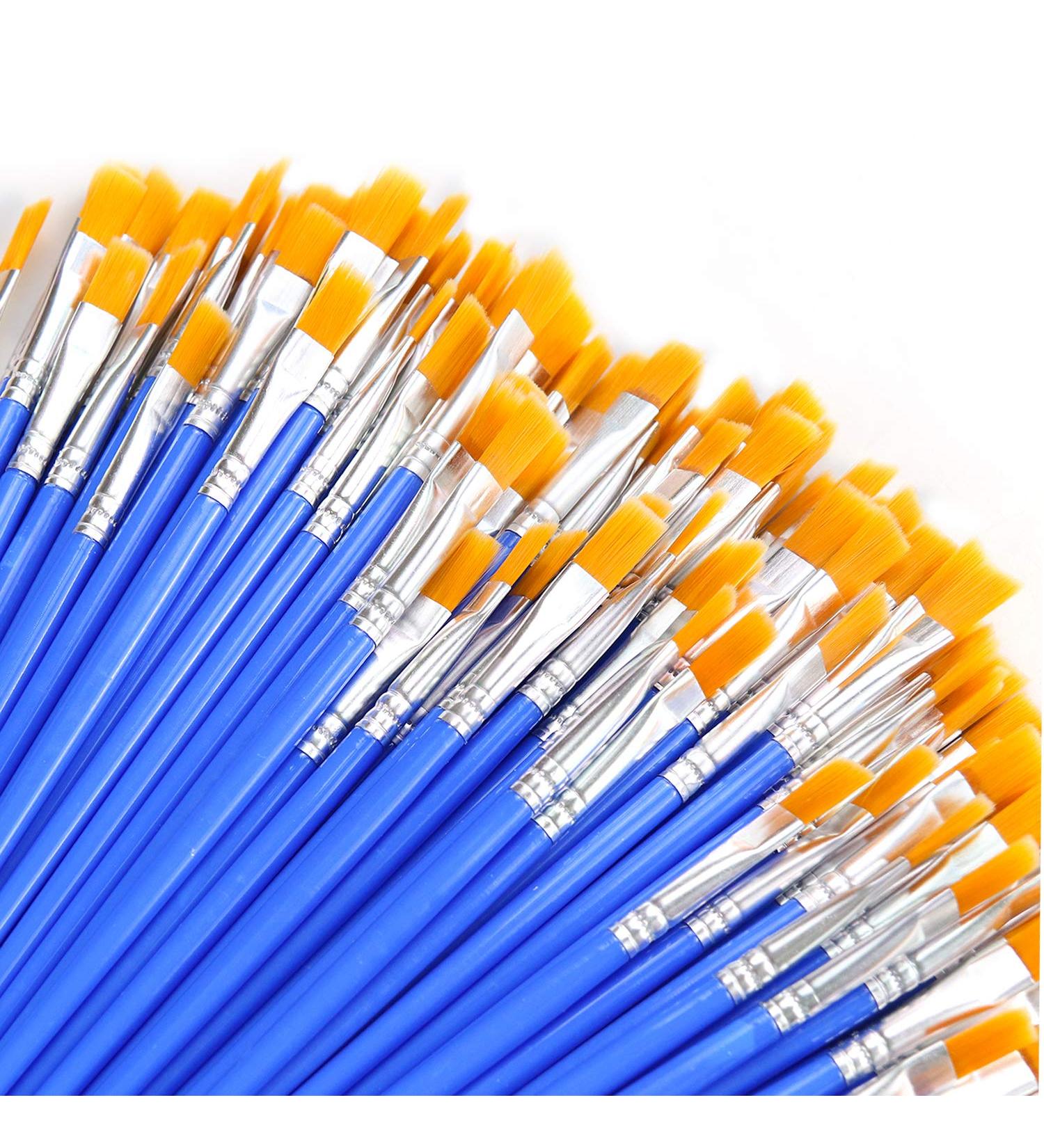 AROIC 120pc Nylon Hair Paint Brushes Set for Acrylic, Oil, Watercolor - Professional Artist Painting Kit - Buy Online on GoSupps.com