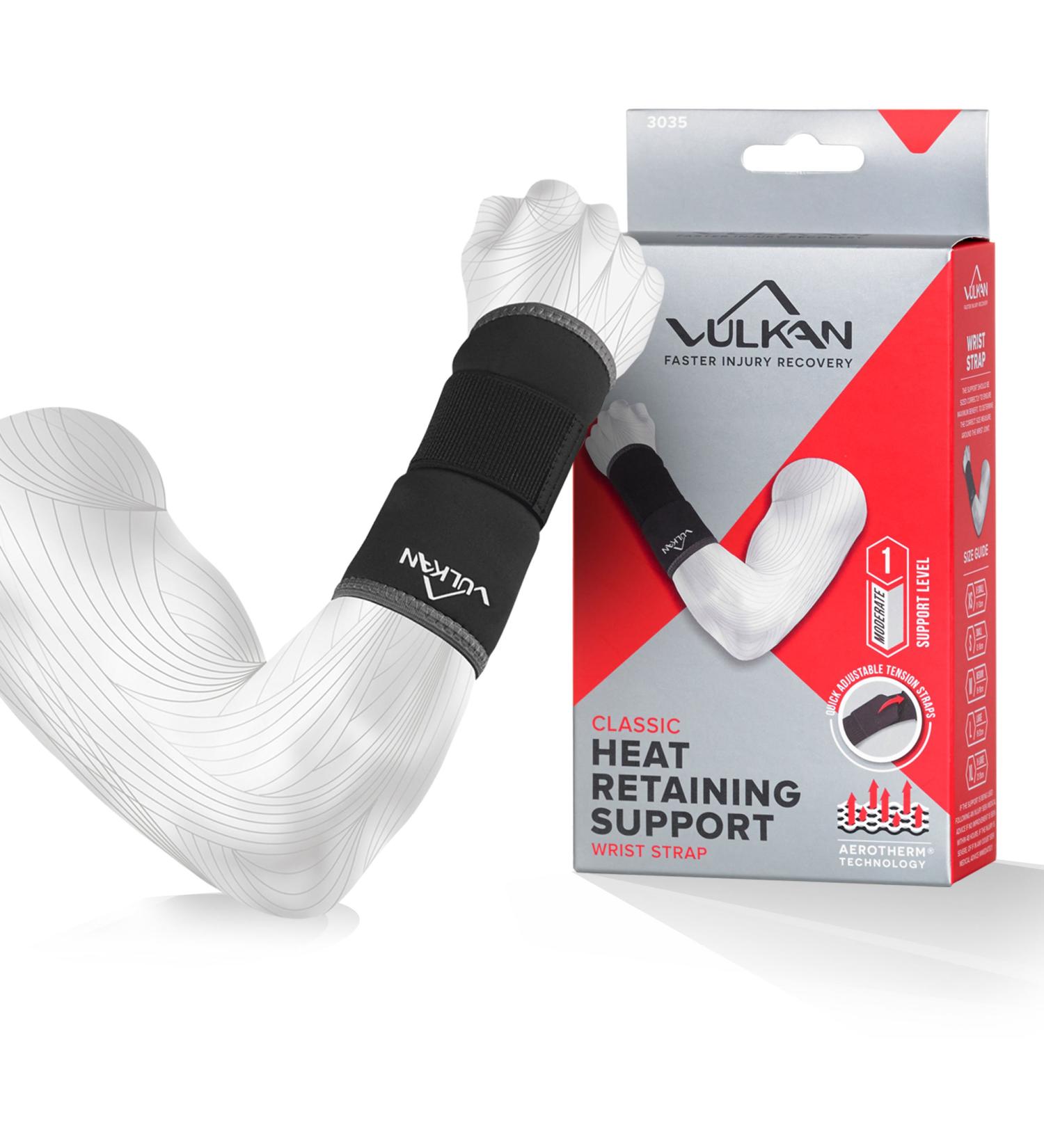 VULKAN Black Neoprene Wrist Support Short (3035) - Size S/M | International Shipping Available - Buy Online on GoSupps.com