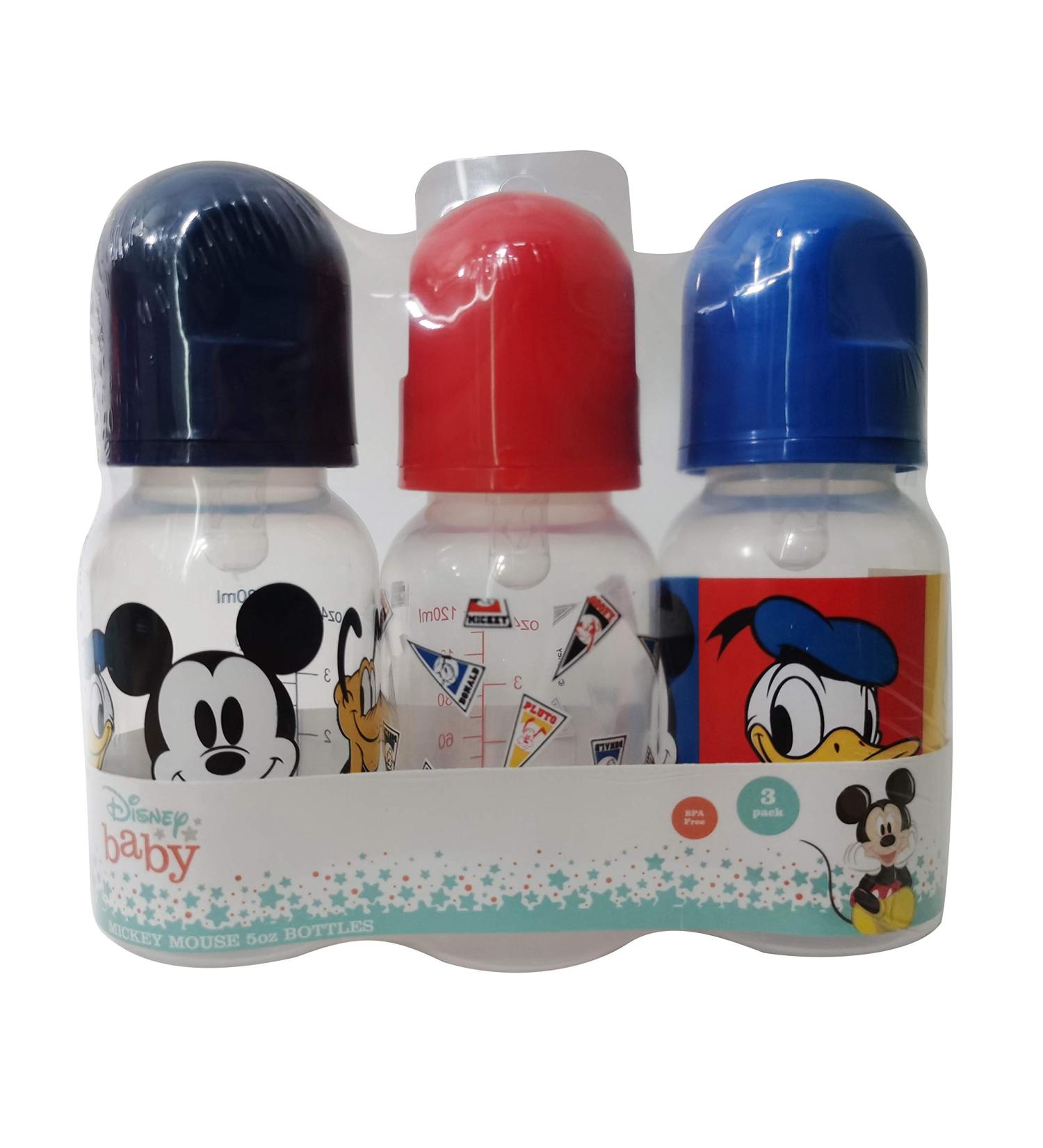 Cudlie Disney Baby Boy Mickey Mouse 5 oz Pack of 3 Baby Bottles - Mickey & Friends - Buy Online on GoSupps.com