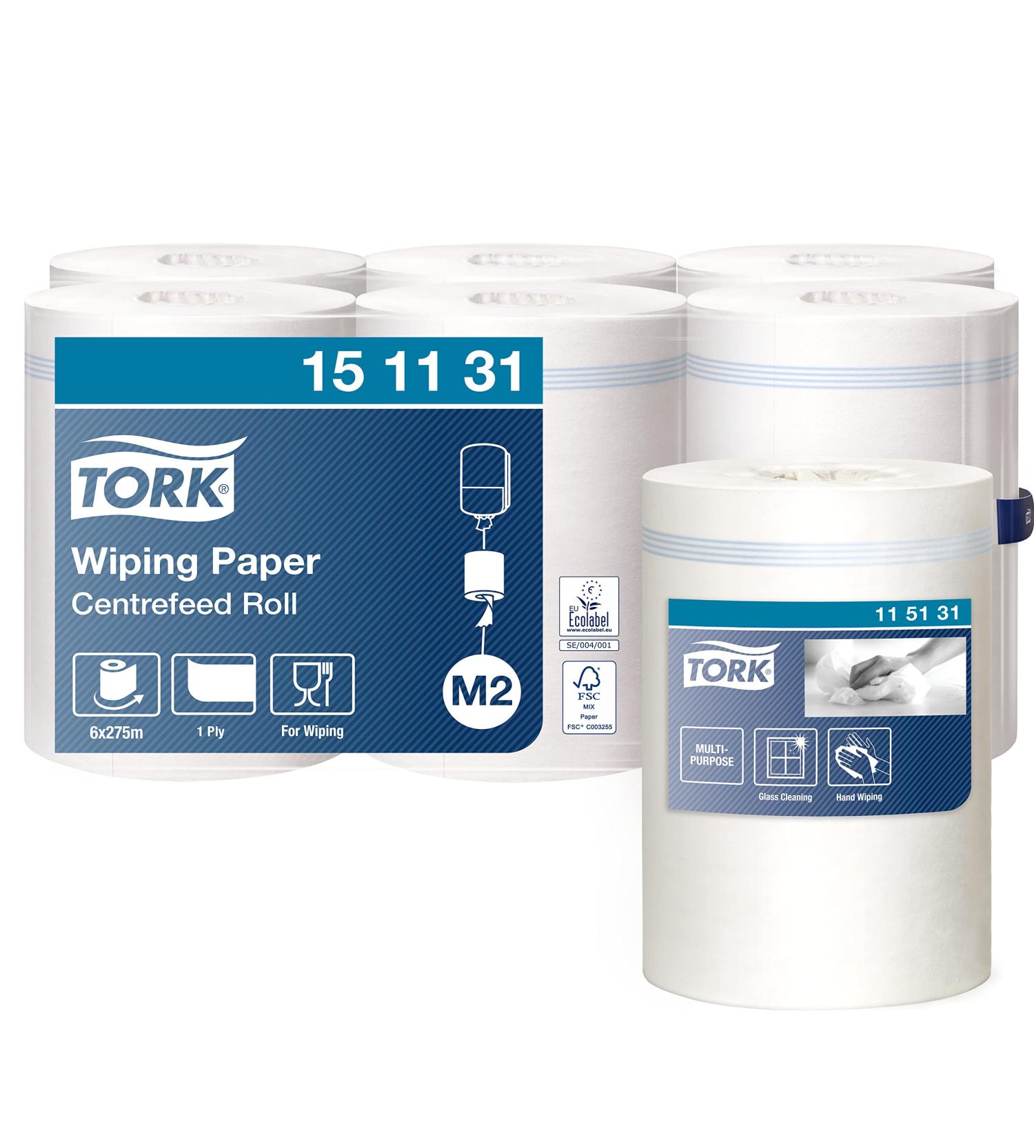 Tork Centrefeed Paper Wiping Cloths White M2 - Absorbent 6 Rolls | Buy Online for International Shipping - Buy Online on GoSupps.com