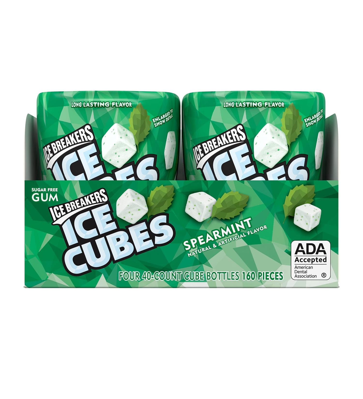 Ice Breakers Spearmint Ice cubes Sugar Free Gum Bottle Packs 40-Piece packs (Pack of 4) by The Hershey Company - Buy Online on GoSupps.com
