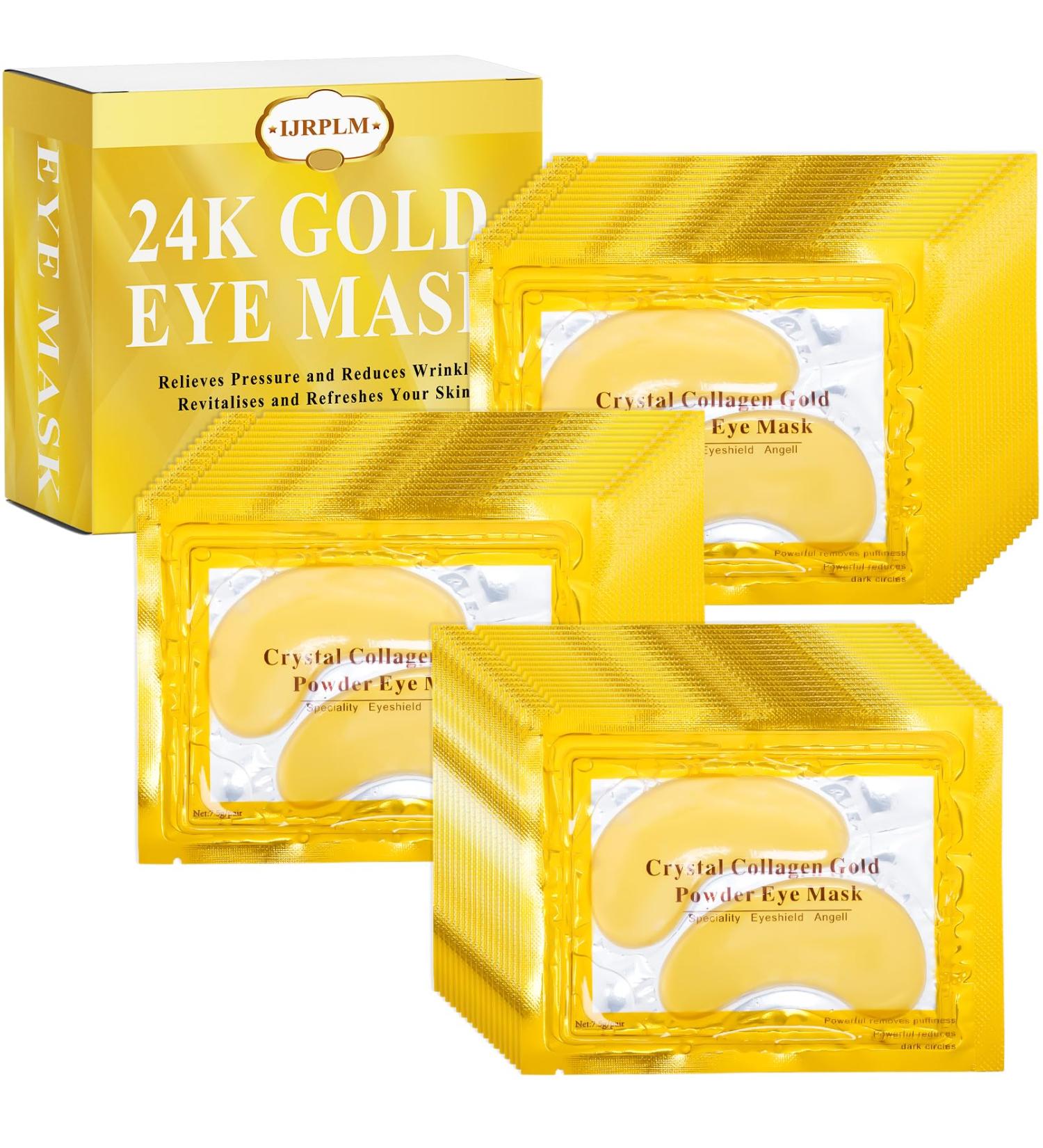 50 Pairs 24k Gold Under Eye Patches - Collagen Eye Masks for Dark Circles & Puffiness | Reduce Wrinkles & Revitalize Skin - Buy Online on GoSupps.com