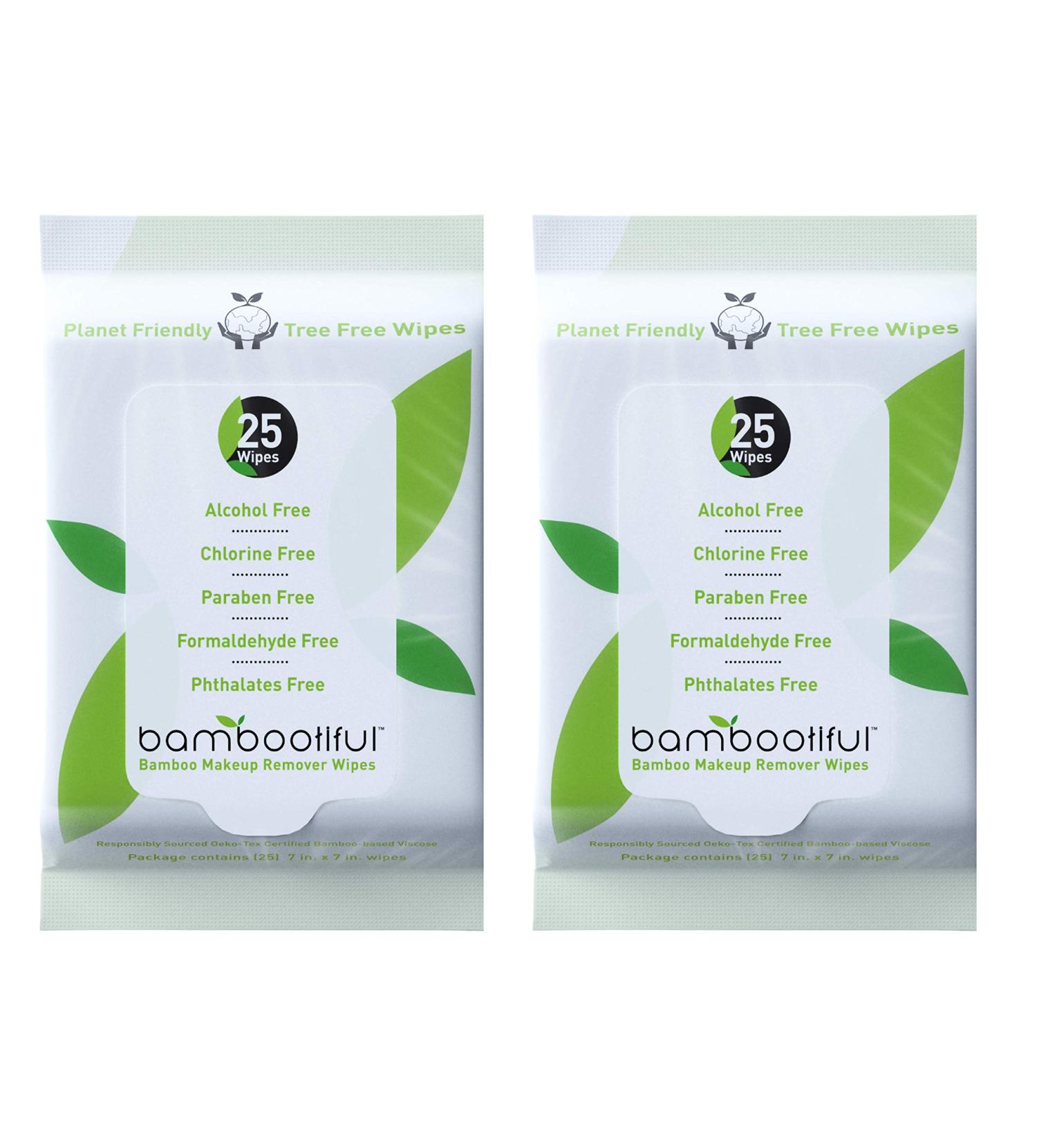 Bambootiful Bamboo Makeup Remover Wipes 50 Pack - Eco Friendly & Biodegradable for Sensitive Skin | Alcohol & Paraben Free - Buy Online on GoSupps.com
