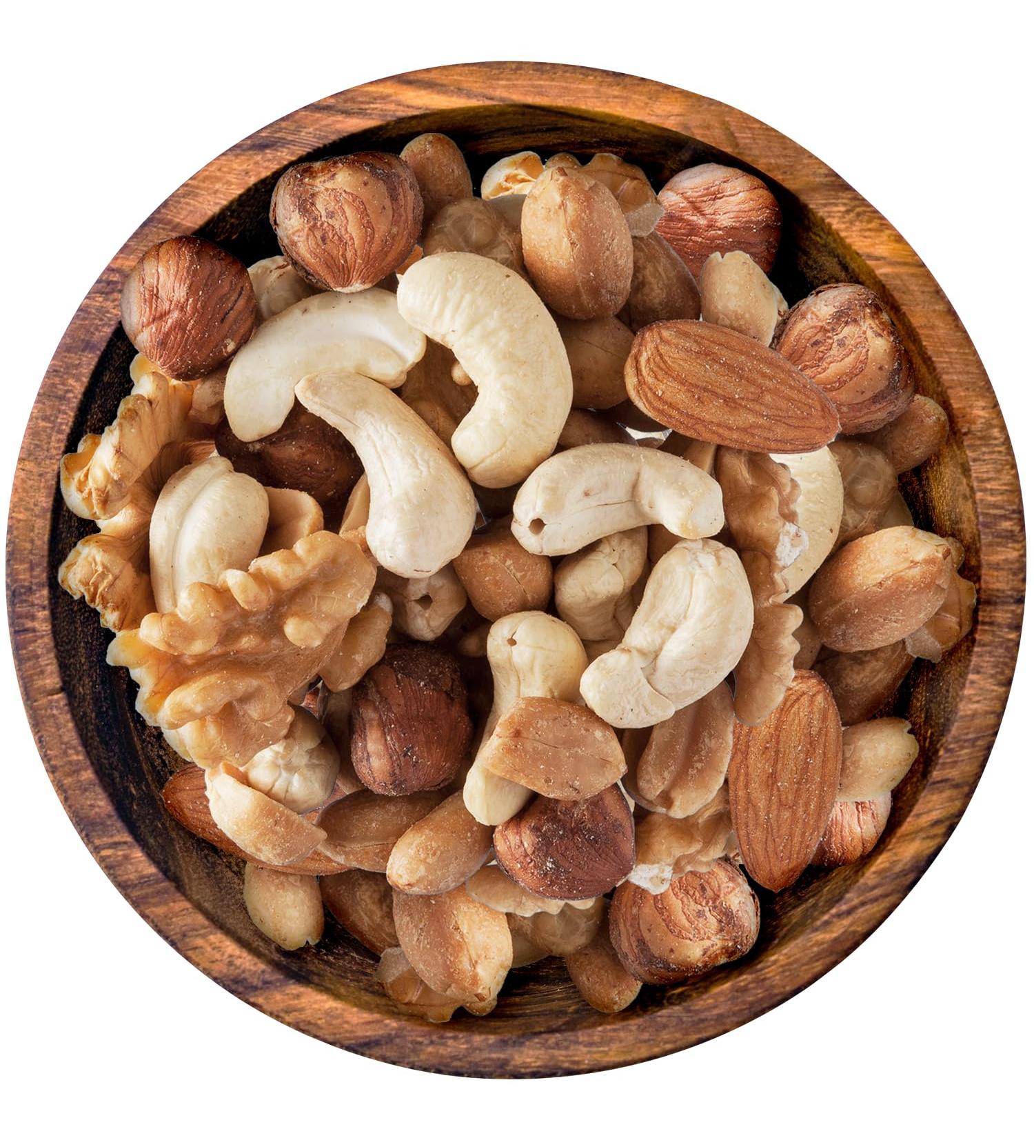 Bremer spice trade nut mix nature nut mix made of cashew nuts walnuts peanuts almonds & hazelnuts unsalted without added sugar 3 x 200g 600 g (1 Pack)