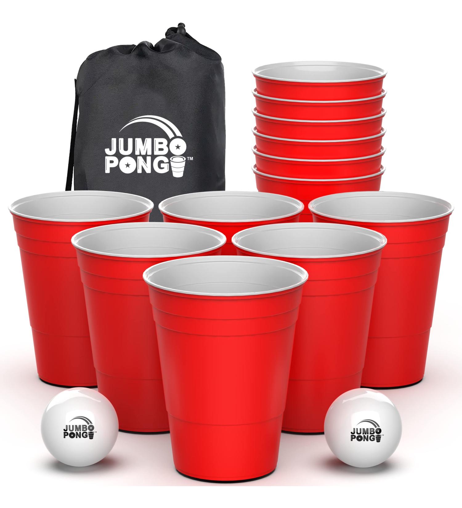 Giant Yard Pong Game - Jumbo Size for Outdoor Fun - Durable Cups, Ball & Pump - Perfect for Lawn, Backyard, Camping, Tailgating - Buy Online on GoSupps.com