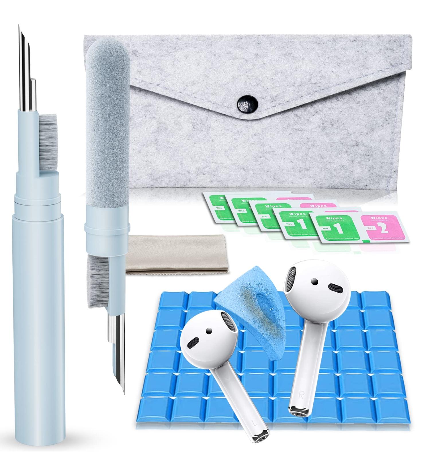 AKIKI Cleaner Kit for Airpods Pro & Wireless Earphones - Phone Cleaning with Brush for Bluetooth Earbuds, Compatible with iPhone, Laptop, Camera - Blue - Buy Online on GoSupps.com
