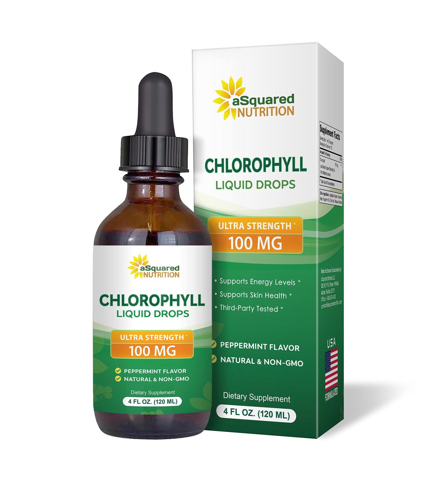 Chlorophyll Liquid Drops - Pure Herbal Vegan Supplement - 4 fl oz - Buy Online on GoSupps.com
