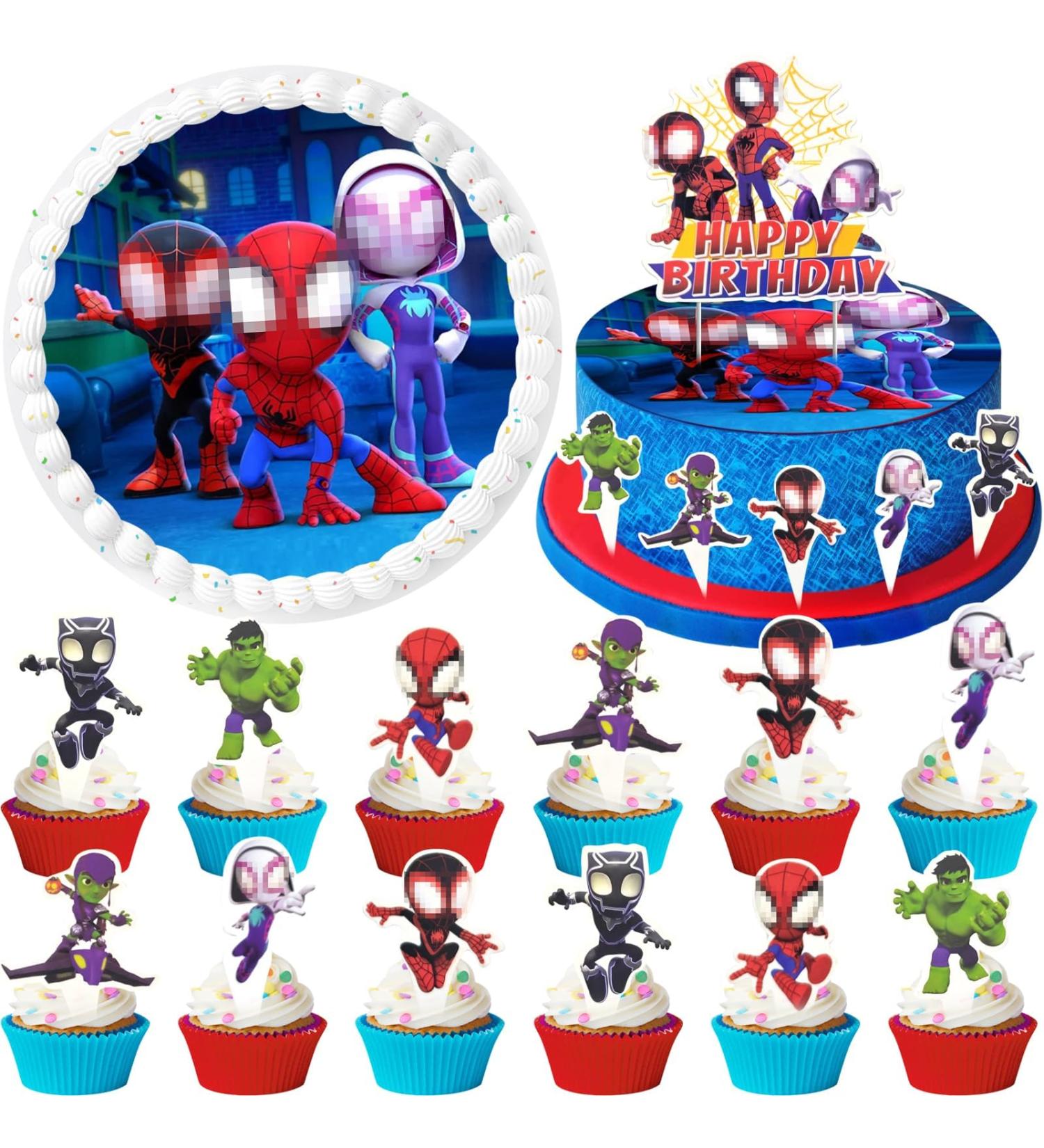 14-Piece Edible Cake Leaks Set | 20 cm Tortendeco & Cartoon Topper | Colorful Fondant Torten Raper for Young Girls - Buy Online on GoSupps.com