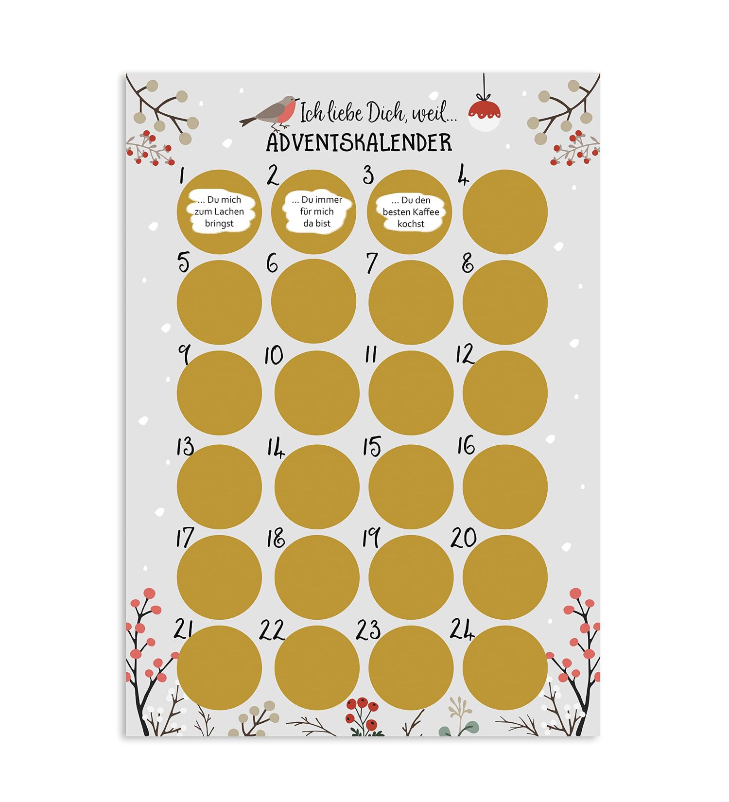 Nastami Advent Calendar - Scratch Off A3 Christmas Calendar | I Love You GRAY - International Shipping Available - Buy Online on GoSupps.com