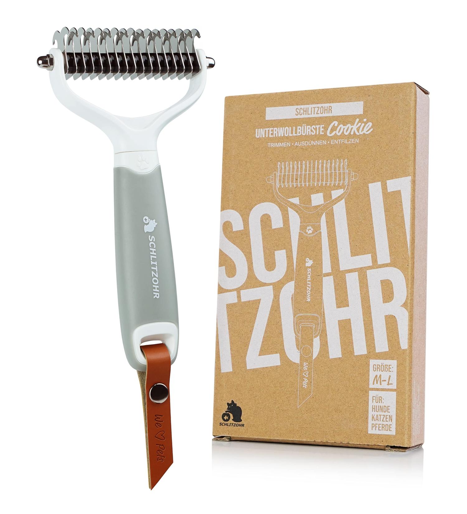 Slit Ear Sub Fur Brush - Pet Brush for Dogs Cats & Horses | Ideal for Long-Haired Breeds | Undercoat Comb for Knots & Mats - M-L - Buy Online on GoSupps.com