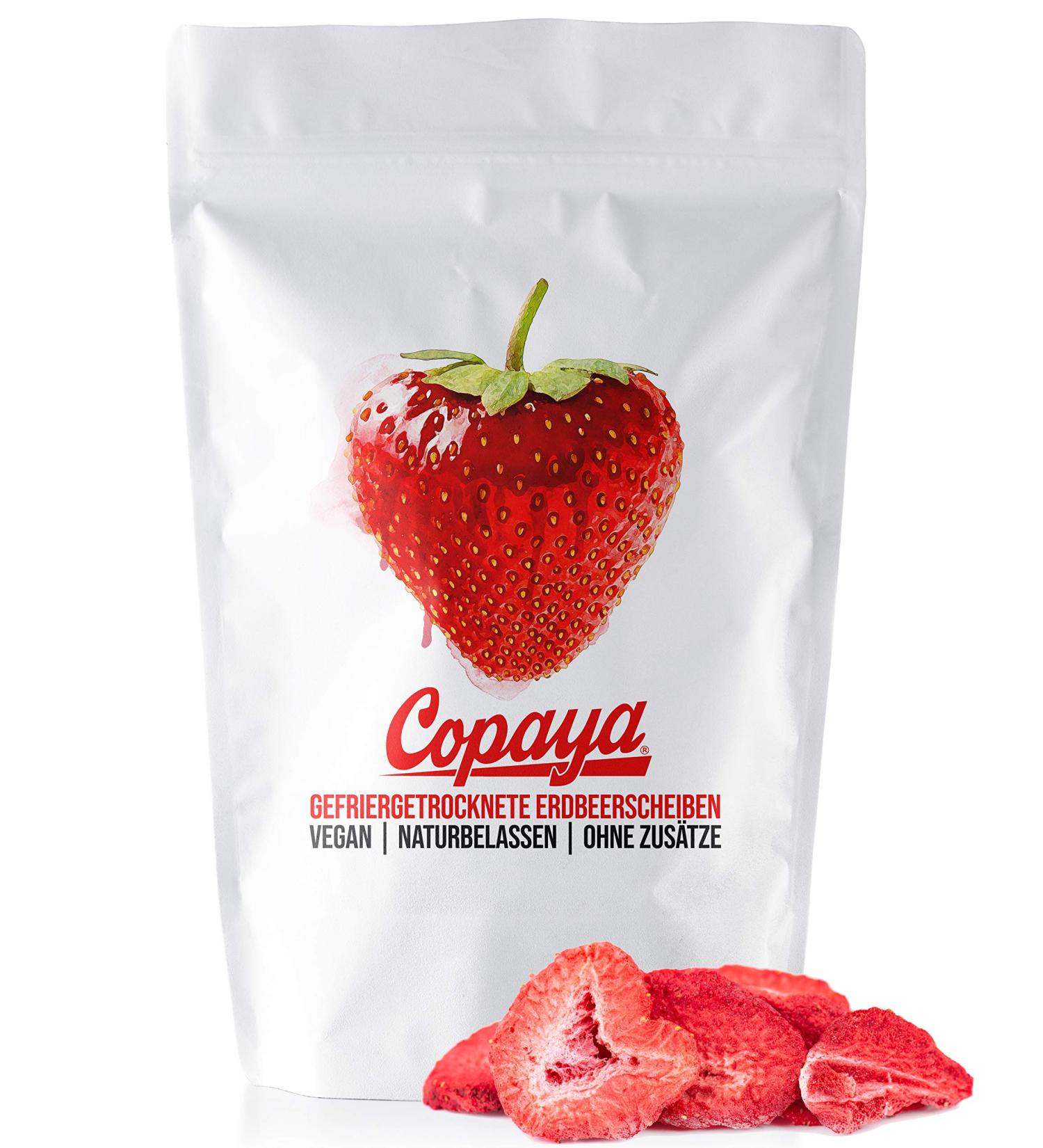  Copaya Copaya Freeze-dried strawberries in 200g slices delicately processed crispy strawberries and no additives packed in an aromatic protection bag for long life - Buy Online on GoSupps.com