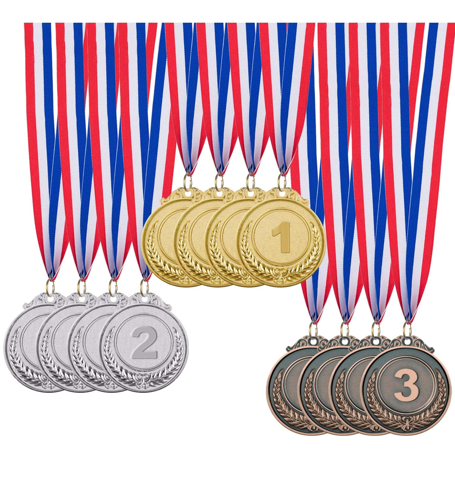 IHPUKIDI 12 Pack Gold Award Medals - Olympic Style Metal Winner Prizes for Sports Competitions - 2 Inches Gold Silver Bronze - Buy Online on GoSupps.com