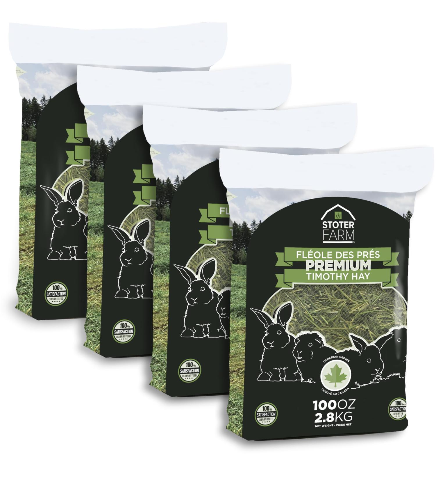 Timothy Hay 25 lb. by Stoter Farms 100% Canadian. Hay for Rabbits Guinea Pigs Chinchilla and Other Small Pets (4 x 100oz Bag) 2.84 kg (Pack of 4) - Buy Online on GoSupps.com