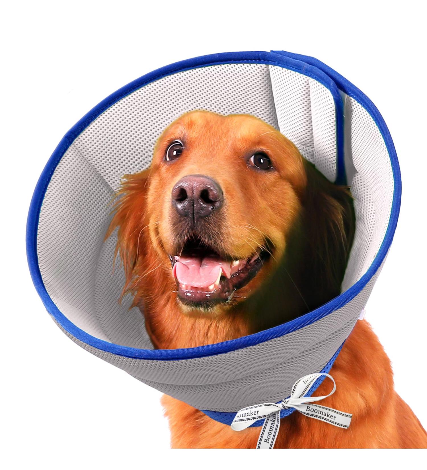 Boomaker Extra Soft Dog Cone Alternative After Surgery Breathable Dog Cones for Large Medium Small Dogs Lightweight Dog Recovery Collar for Pet Adjustable E-Collars for Dog Elizabethan Collar (XL) XL Grey - Buy Online on GoSupps.com