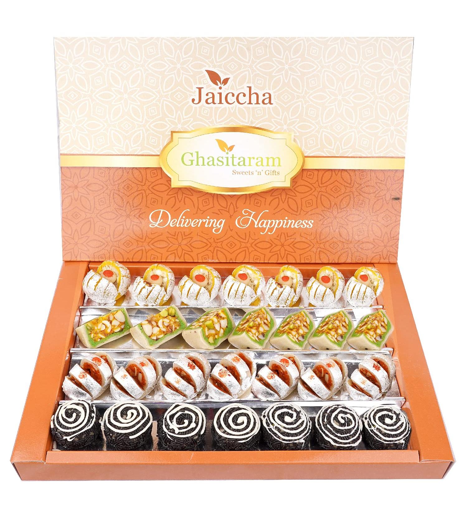 Jaiccha Ghasitaram Sweets-Dryfruit Fancy Sweets 800 GMS |Gift for Diwali Holi Rakhi Valentine Christmas Birthday Anniversary Her Him| - Buy Online on GoSupps.com