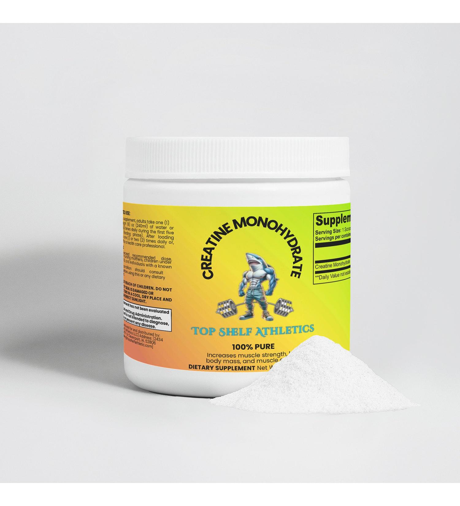 TOP SHELF ATHLETICS Creatine Monohydrate Unflavored 50 Servings - Buy Online on GoSupps.com