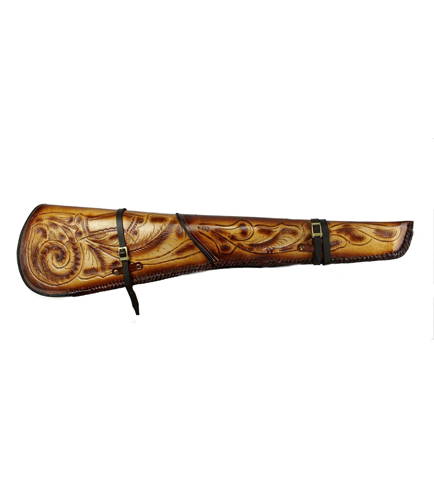 TJAYZ Hand-Tooled Genuine Leather Rifle Scabbard Shotgun Sleeve - Western Hardcase Saddle - Buy Online on GoSupps.com