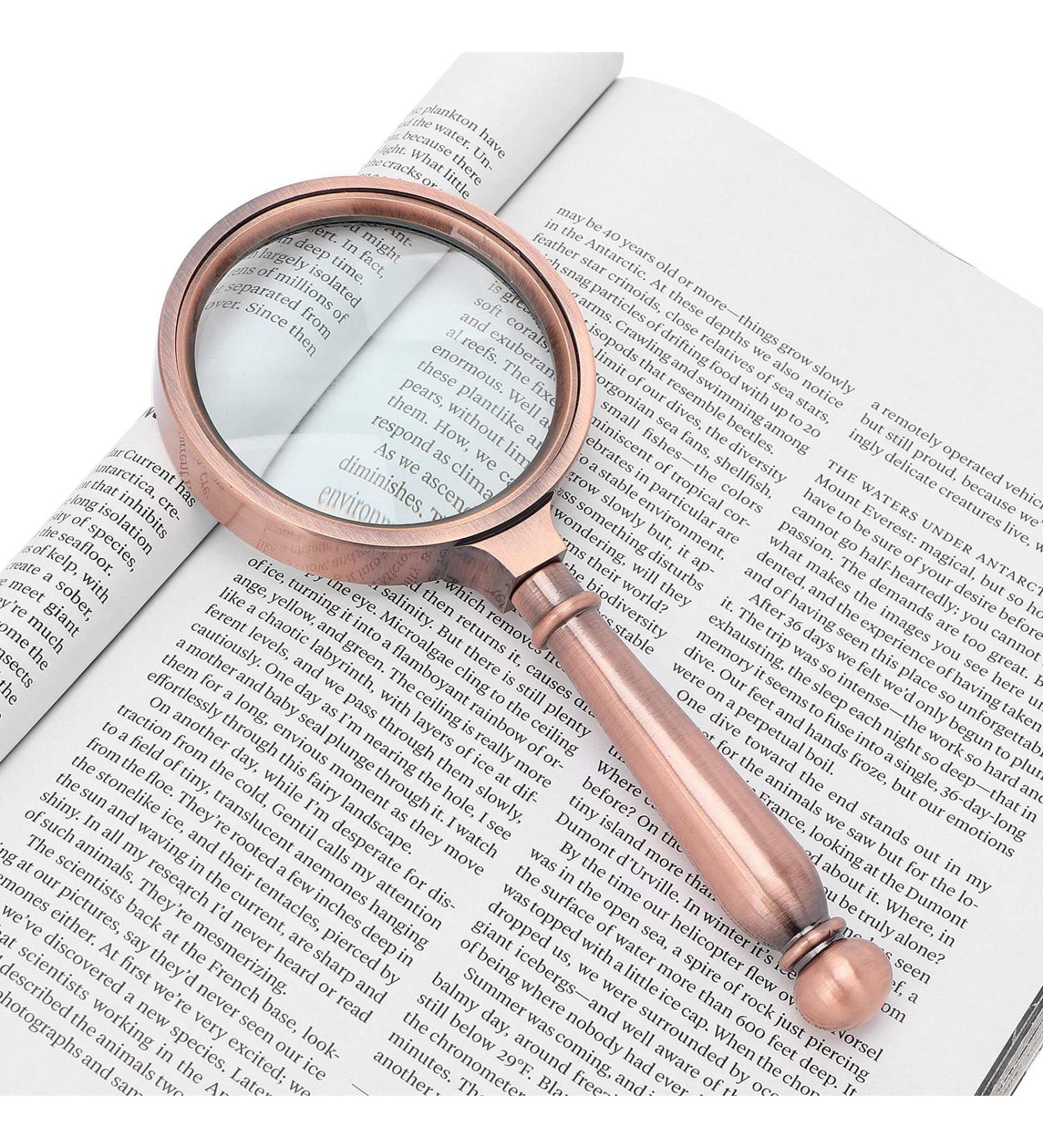Magnifying Glass Non-Slip Portable 5X HD Reading Magnifying Glass Handheld for Jewelry for Home for Inspection for Office for Exploration - Buy Online on GoSupps.com