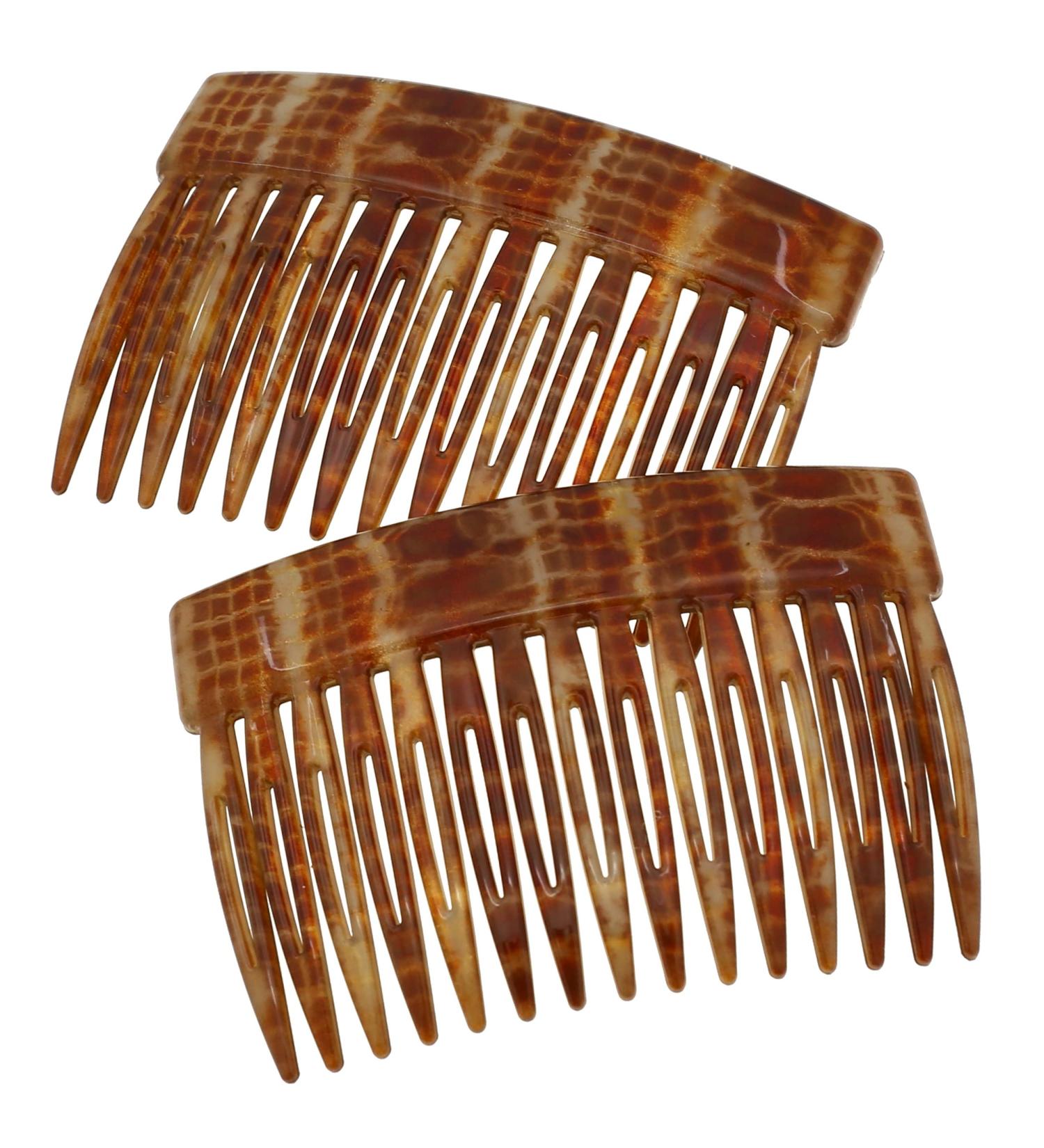 Camila Paris CP2943 French Hair Side Comb 3 inch Small Brown Flexible Durable Cellulose Hair Combs Strong Hold Hair Clips for Women No Slip Styling Girls Hair Accessories Made in France - Buy Online on GoSupps.com