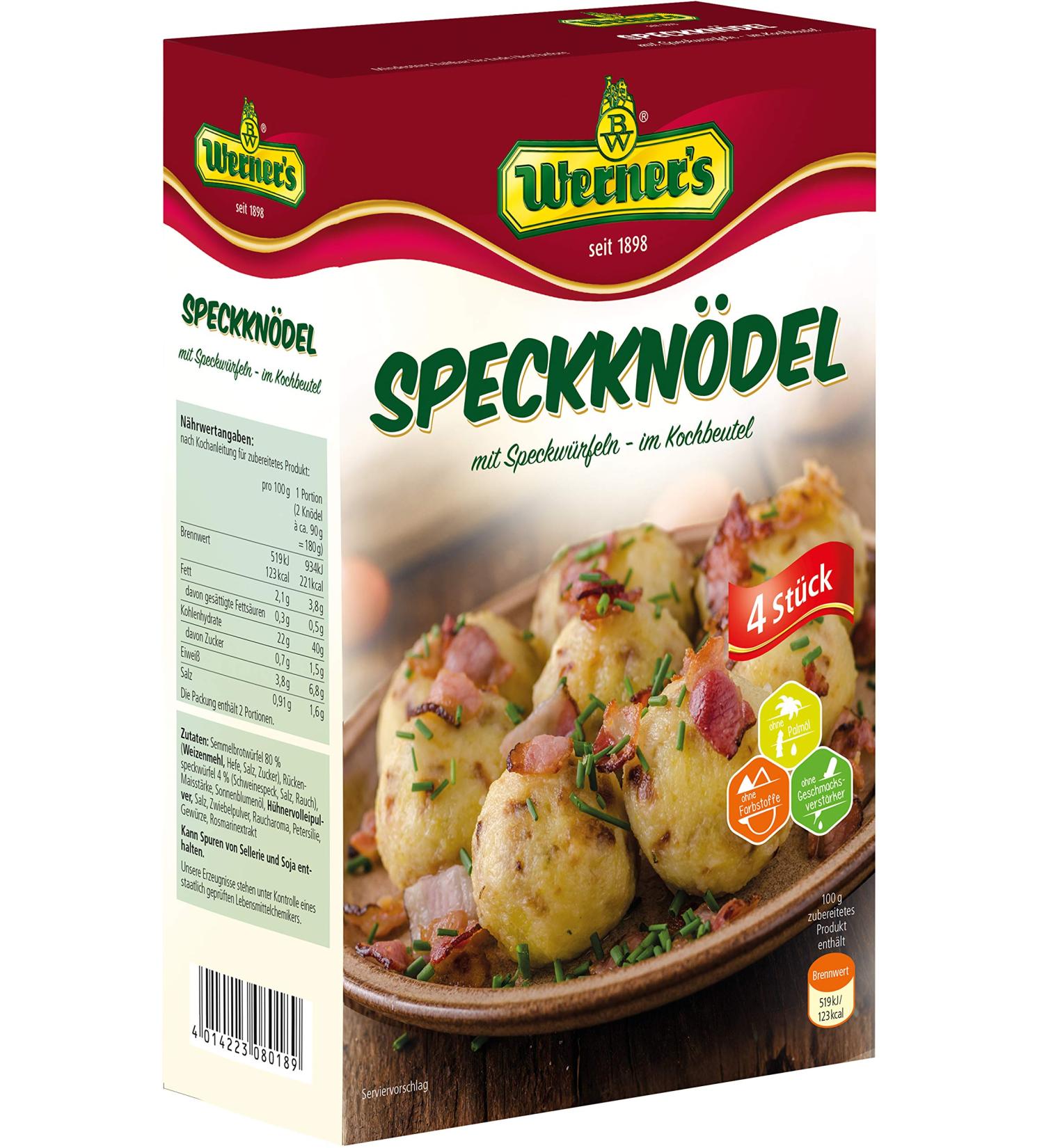 Werner's Bacon Dumplings - 4 Pieces in a Cooking Bag 6 Packs | Gourmet International Shipping - Buy Online on GoSupps.com