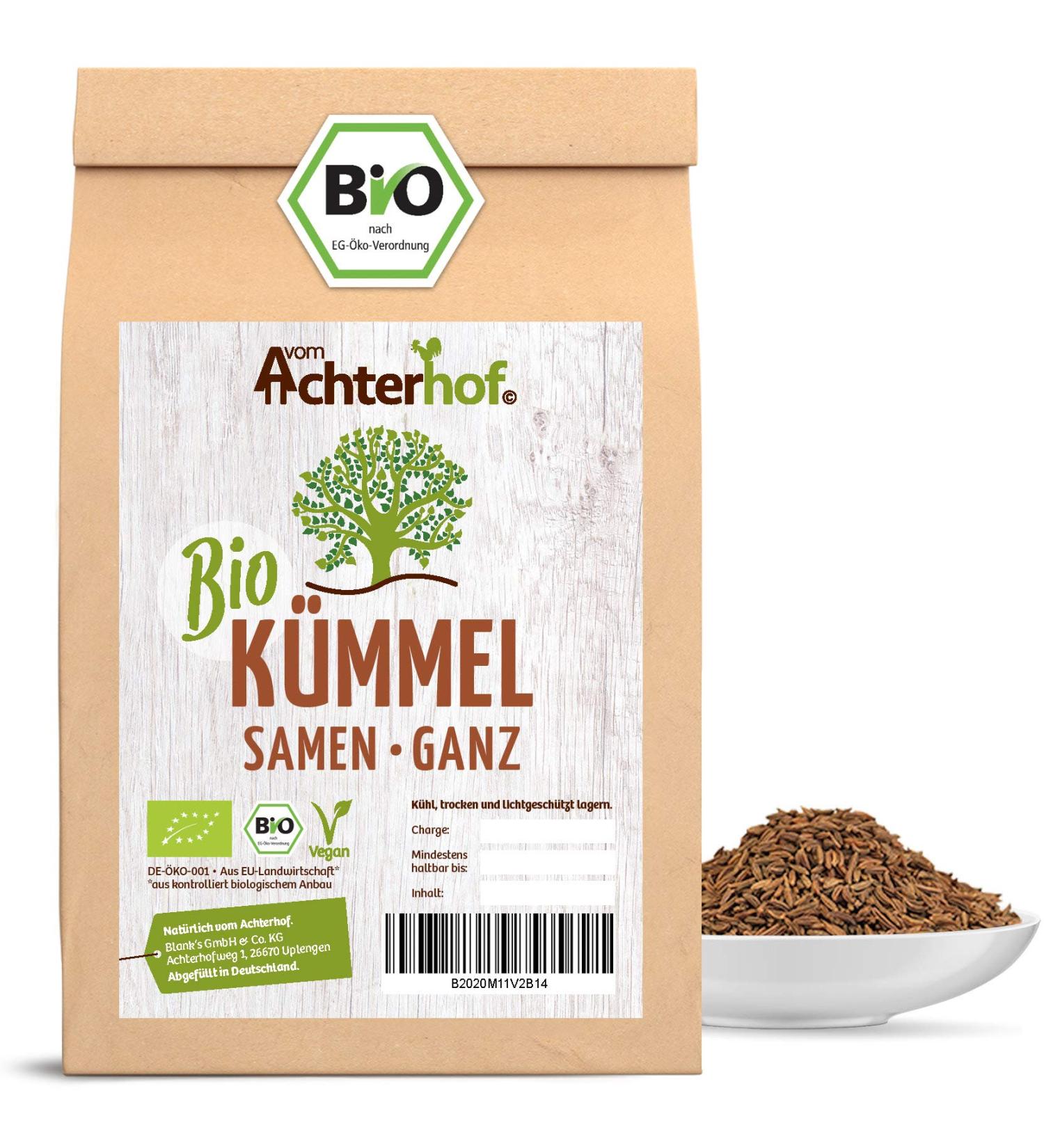 Organic Caraway Seeds 1kg - Whole Caraway for Tea | Achterhof - Premium Quality Caraway - Buy Online on GoSupps.com