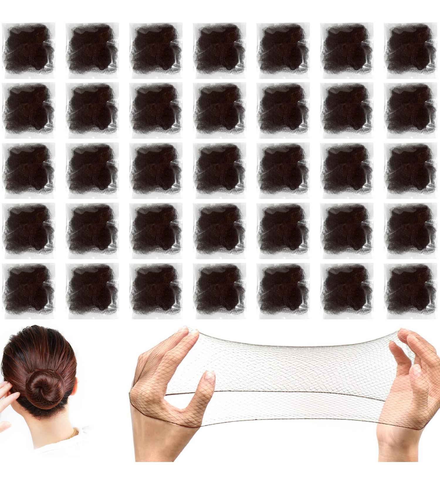 YTUGCG 35Pcs Invisible Hair Net for Woman Brown Bun Nets Reused Elastic Edge Mesh for Women Bun Hair Bun Nets for Women Girls Ballet Dancer Catering - Buy Online on GoSupps.com