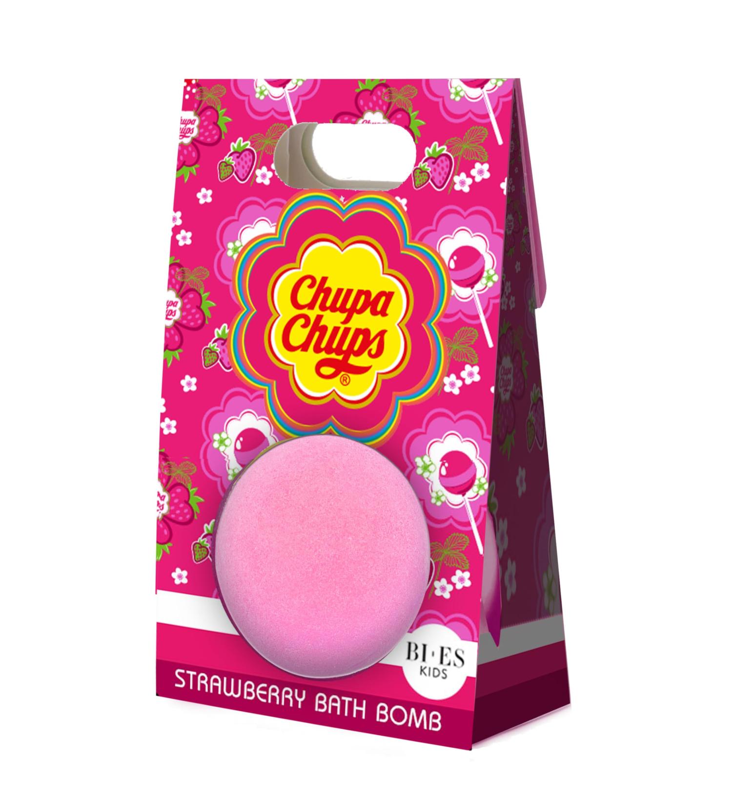 Chupa Chups Bath Bomb with Strawberry Fragrance Natural and Vegan Bath Bomb Suitable for Kids 165 g