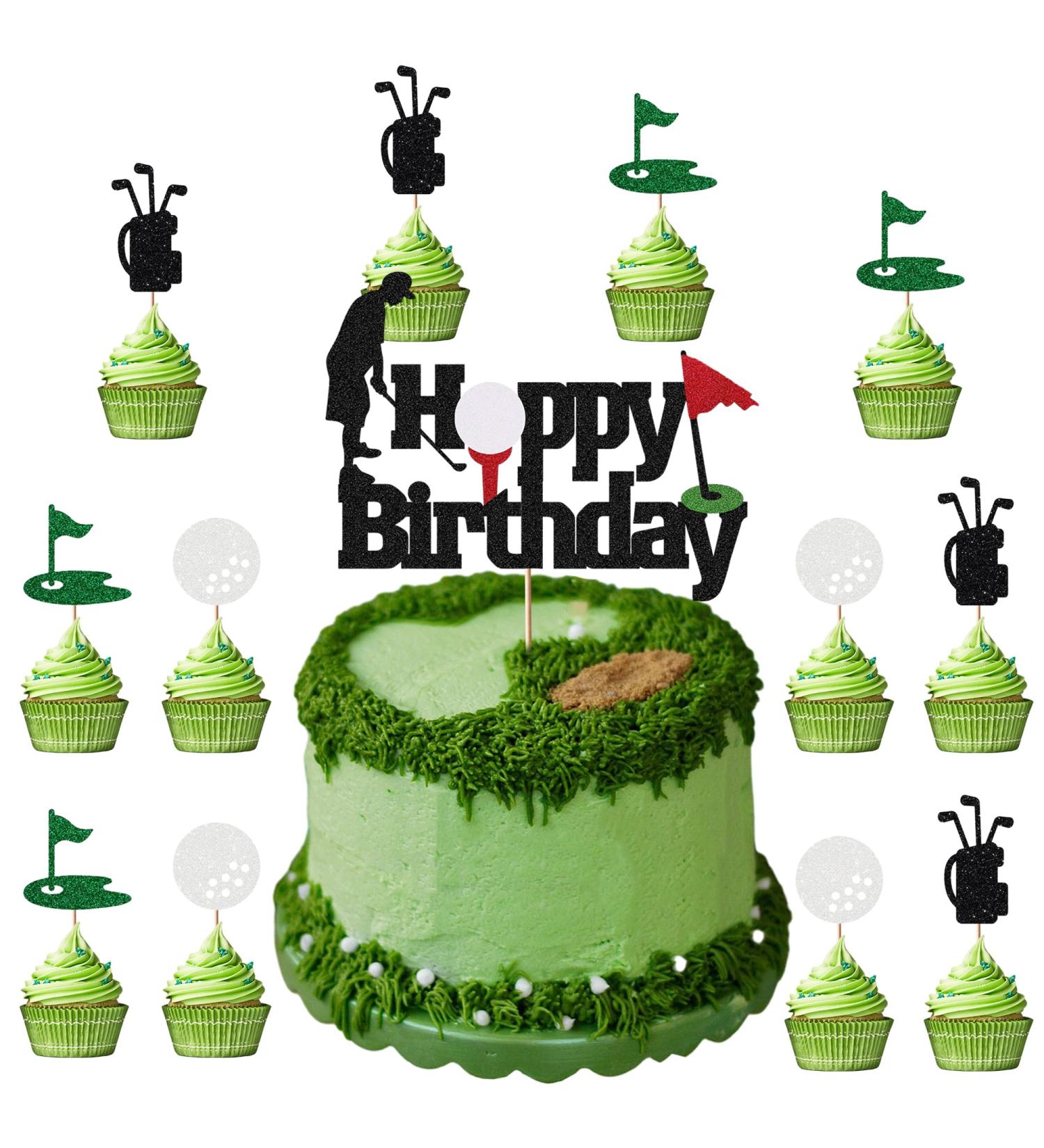 Golf Cake Toppers for Men - 13 Pieces Golf Happy Birthday Party Decorations with Golf Cake Topper Cupcake Topper for Men Sports Theme Golf Birthday Party Supplies - Buy Online on GoSupps.com