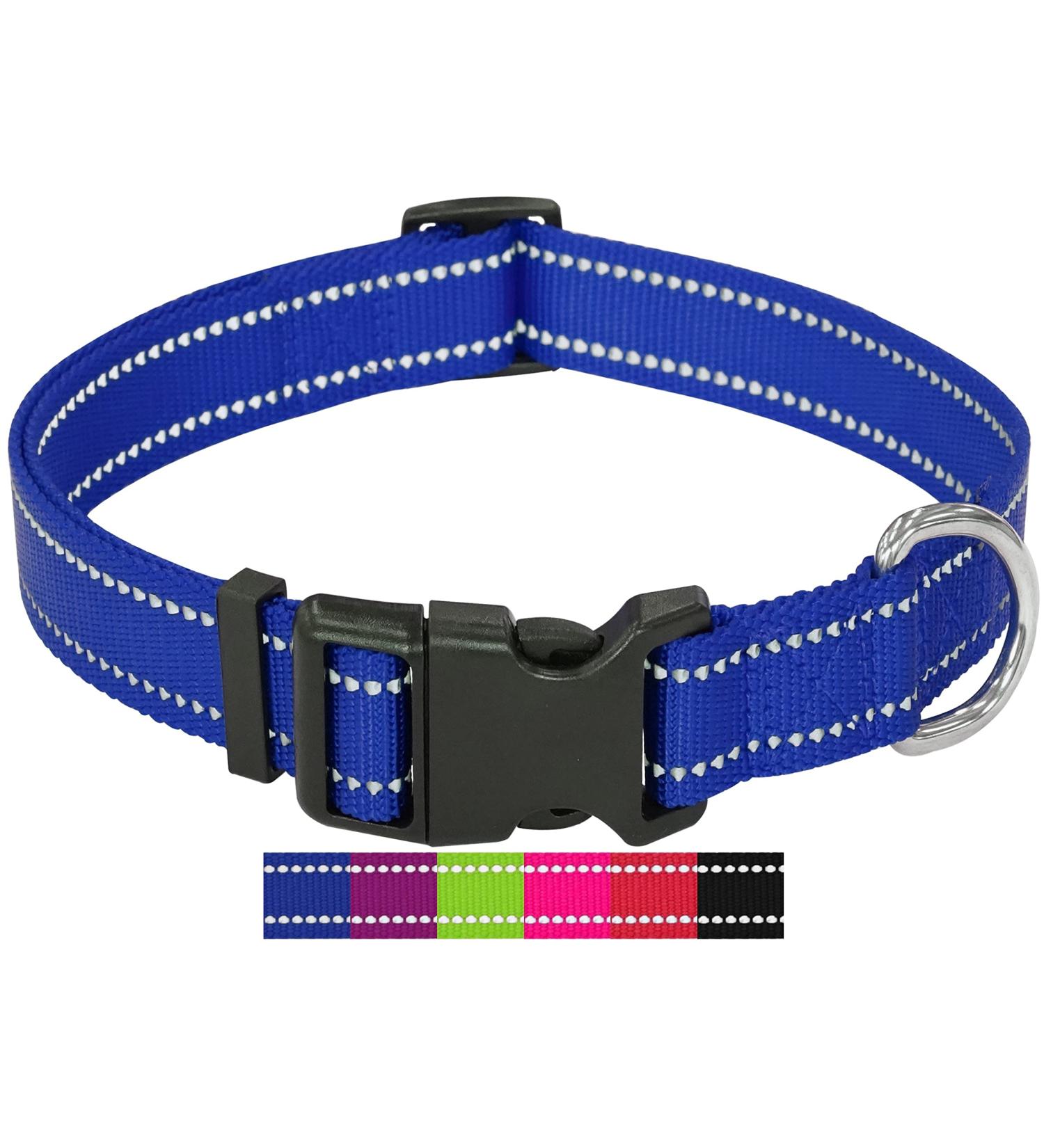 Dey Premium Reflective Dog Collar - Adjustable Nylon Neck Band for Small & Large Dogs Many Colors & Sizes Blue XS (21-30 cm) - Buy Online on GoSupps.com